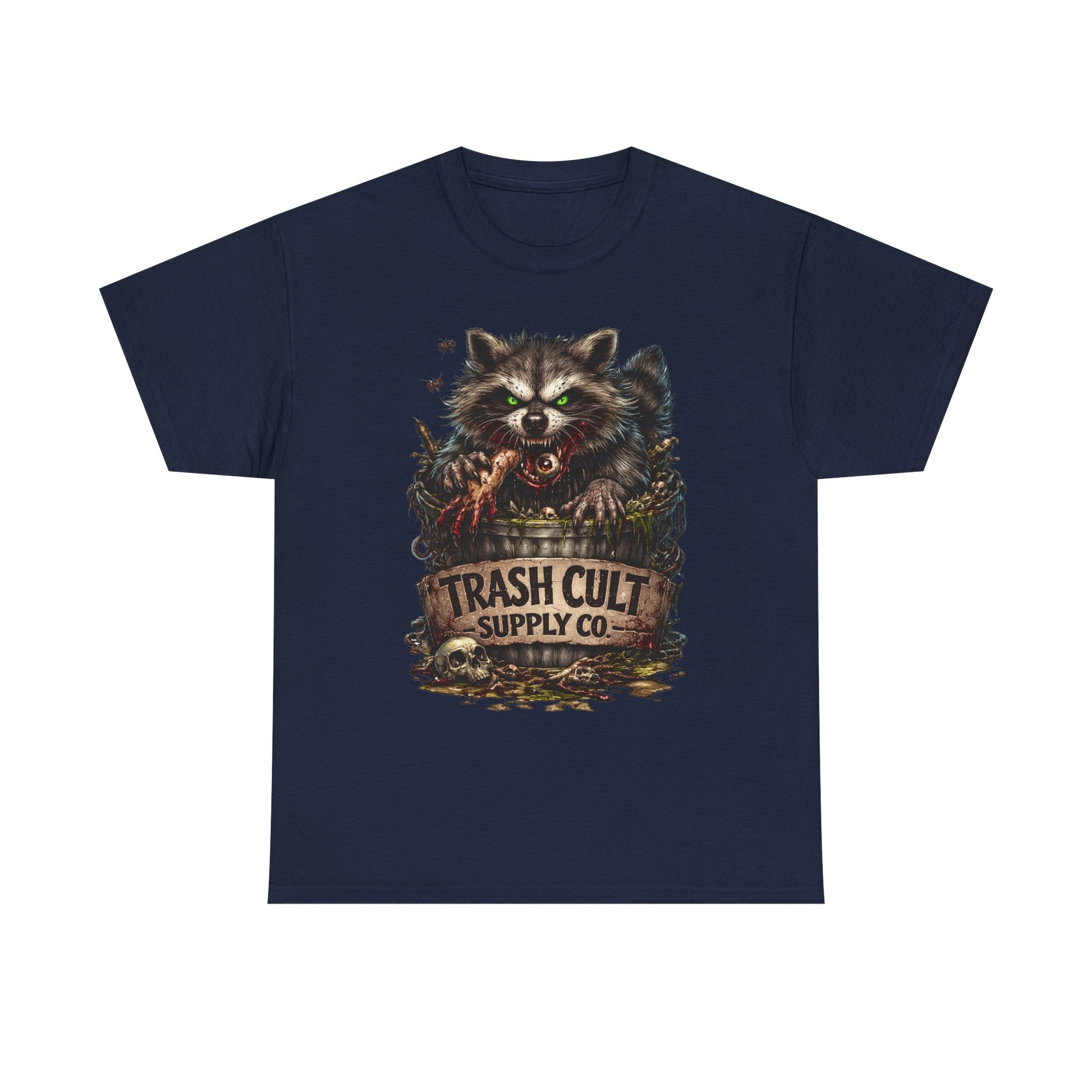 Raccoon 'Trash Cult Supply Co.' Graphic Tee — Vintage Grunge Animal Streetwear