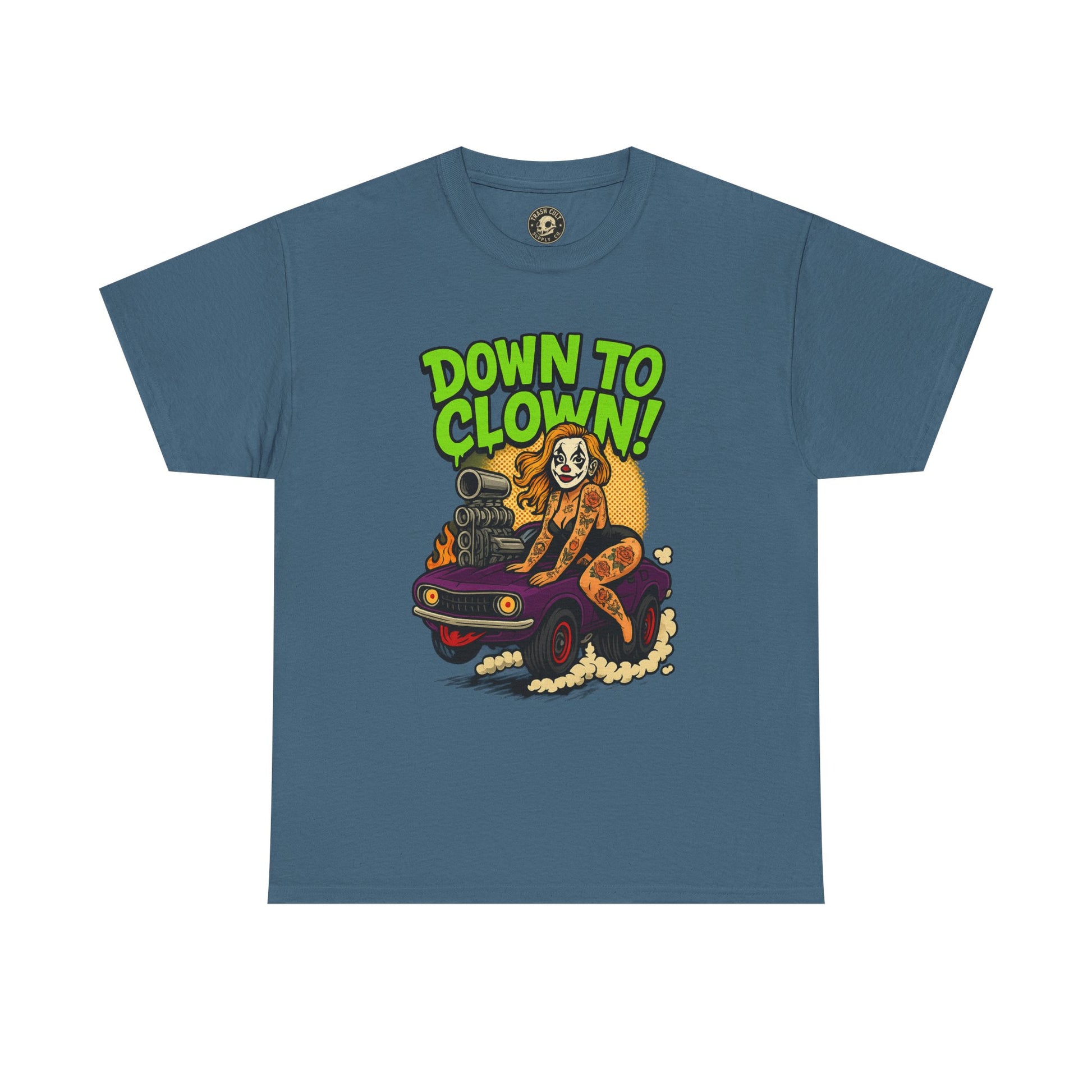 Unisex Graphic Tee | Down to Clown T-Shirt, Fun Statement Shirt, Casual Wear, Gift for Friends, Festivals, Halloween