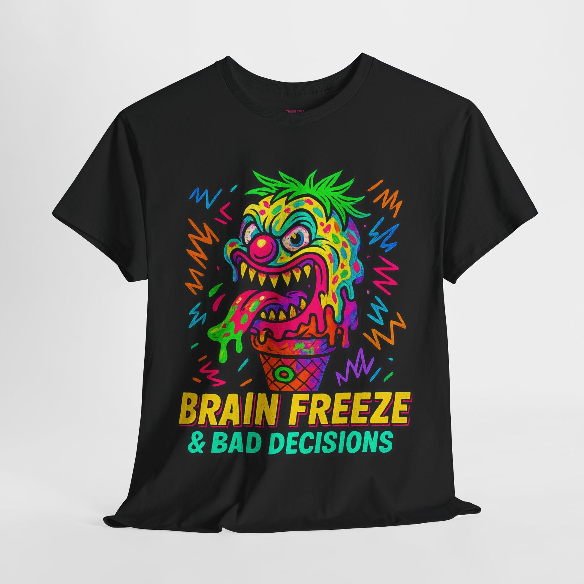 Brain Freeze & Bad Decisions – Limited Edition Neon Ice Cream Monster Tee | Gildan 5000 | Illuminasty Drop