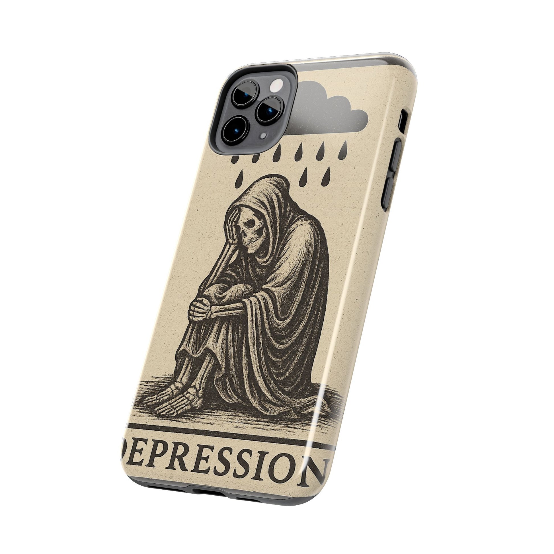 Dark Humor Phone Case, Goth iPhone Cover, Macabre Gift, Depression Art Case, Unique Phone Protector
