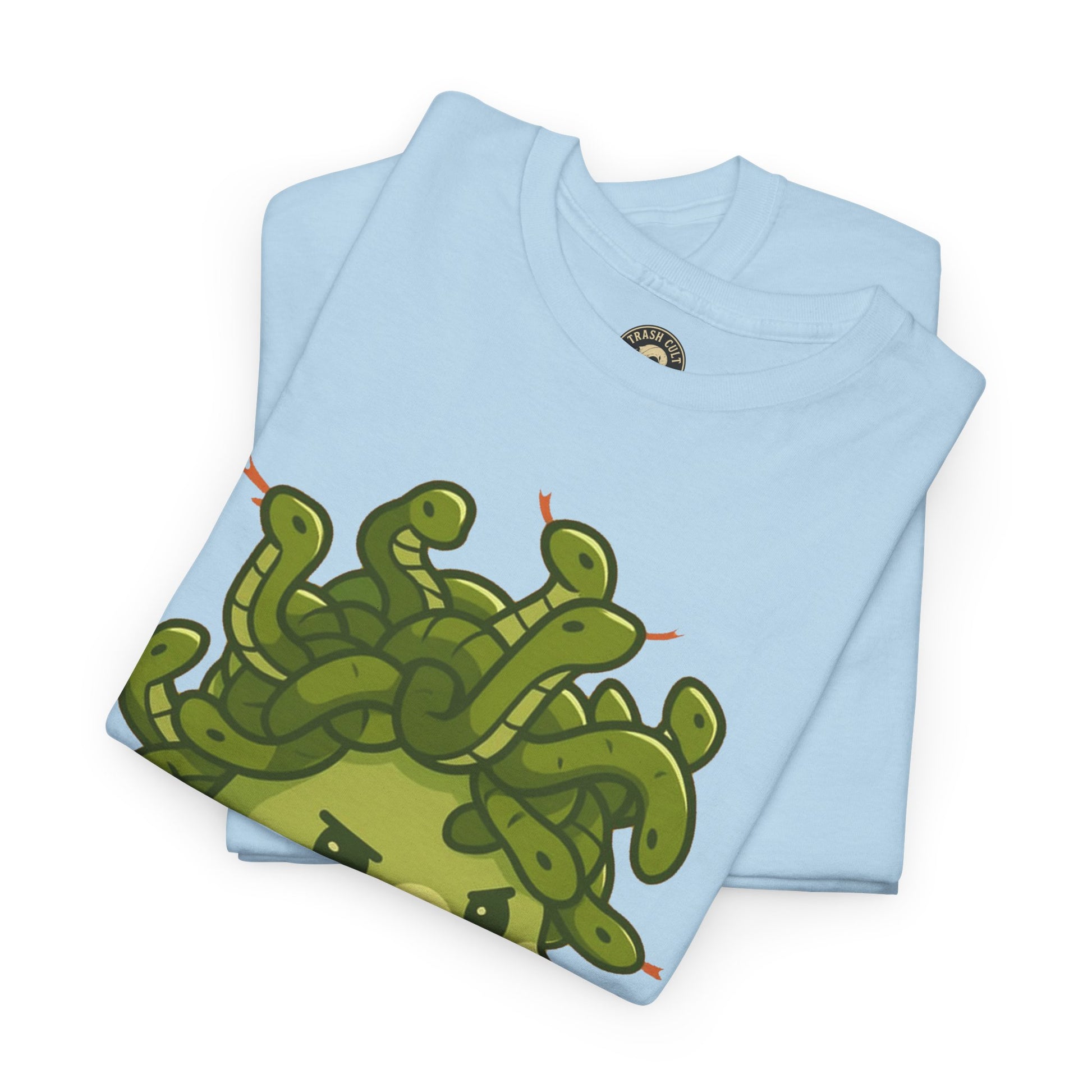 Meow-dusa Funny Cat Medusa T-Shirt – Gildan 5000 Heavy Cotton Tee
