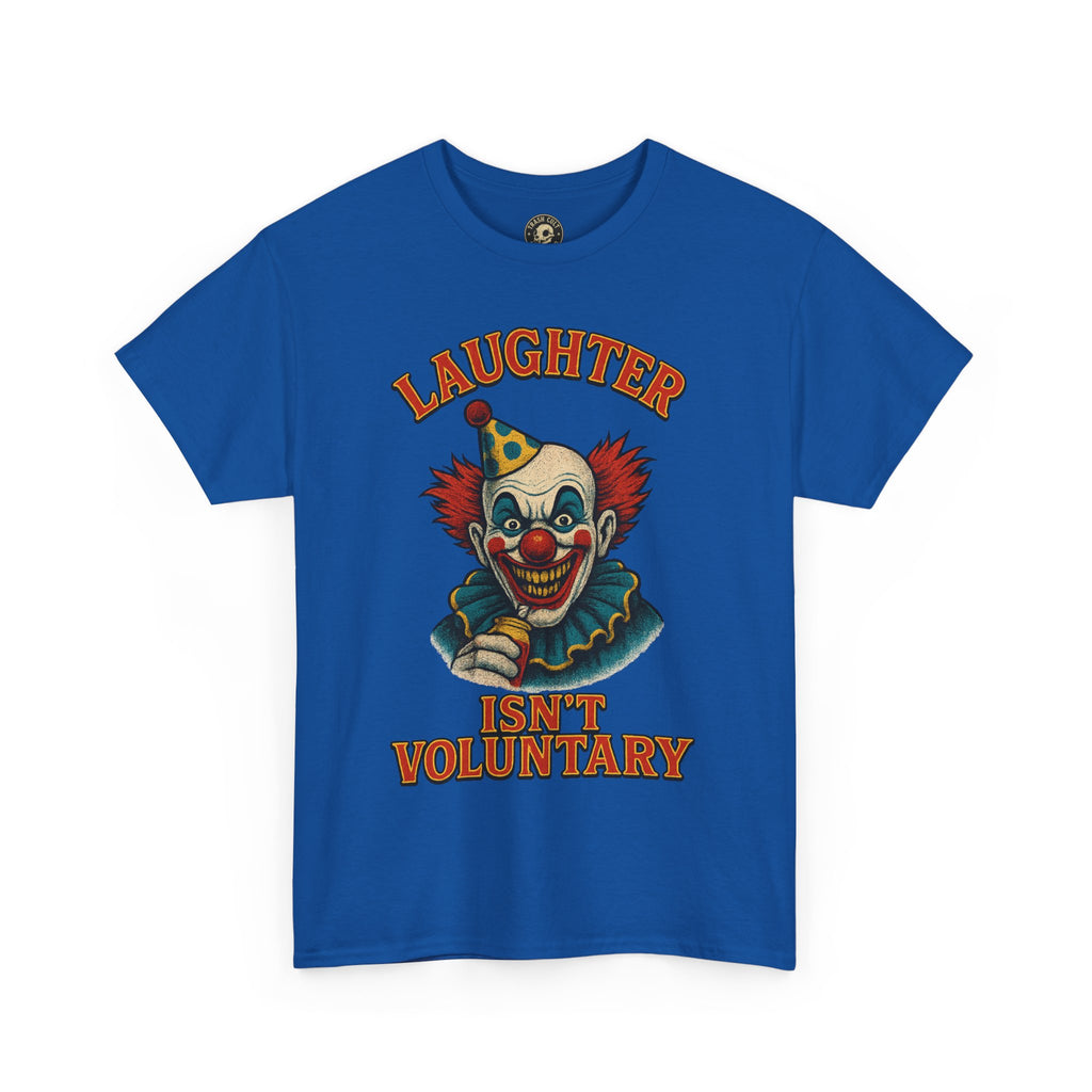 Laughter Isn’t Voluntary Creepy Clown Shirt – Circus Horror Tee – Gildan 5000