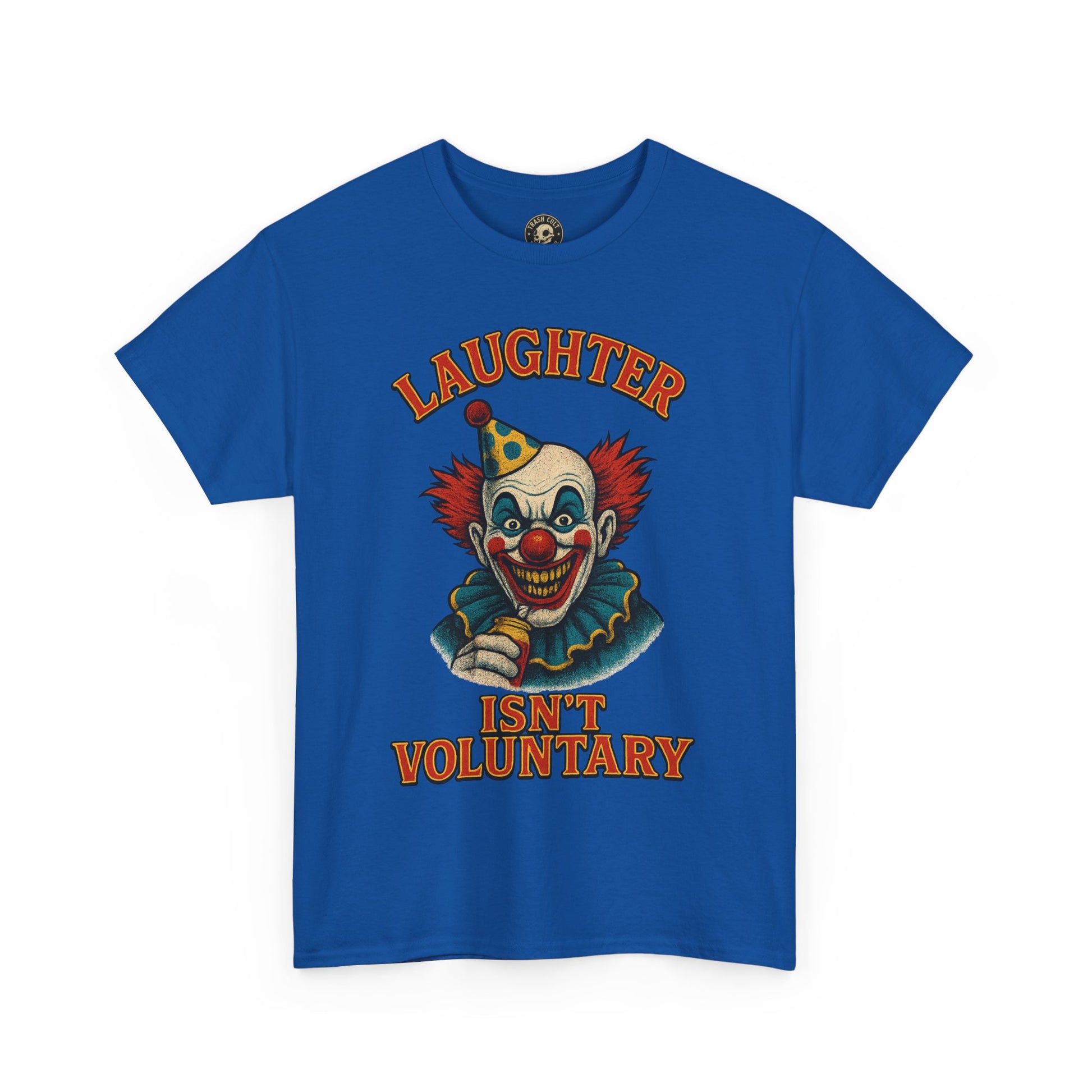 Laughter Isn’t Voluntary Creepy Clown Shirt – Circus Horror Tee – Gildan 5000