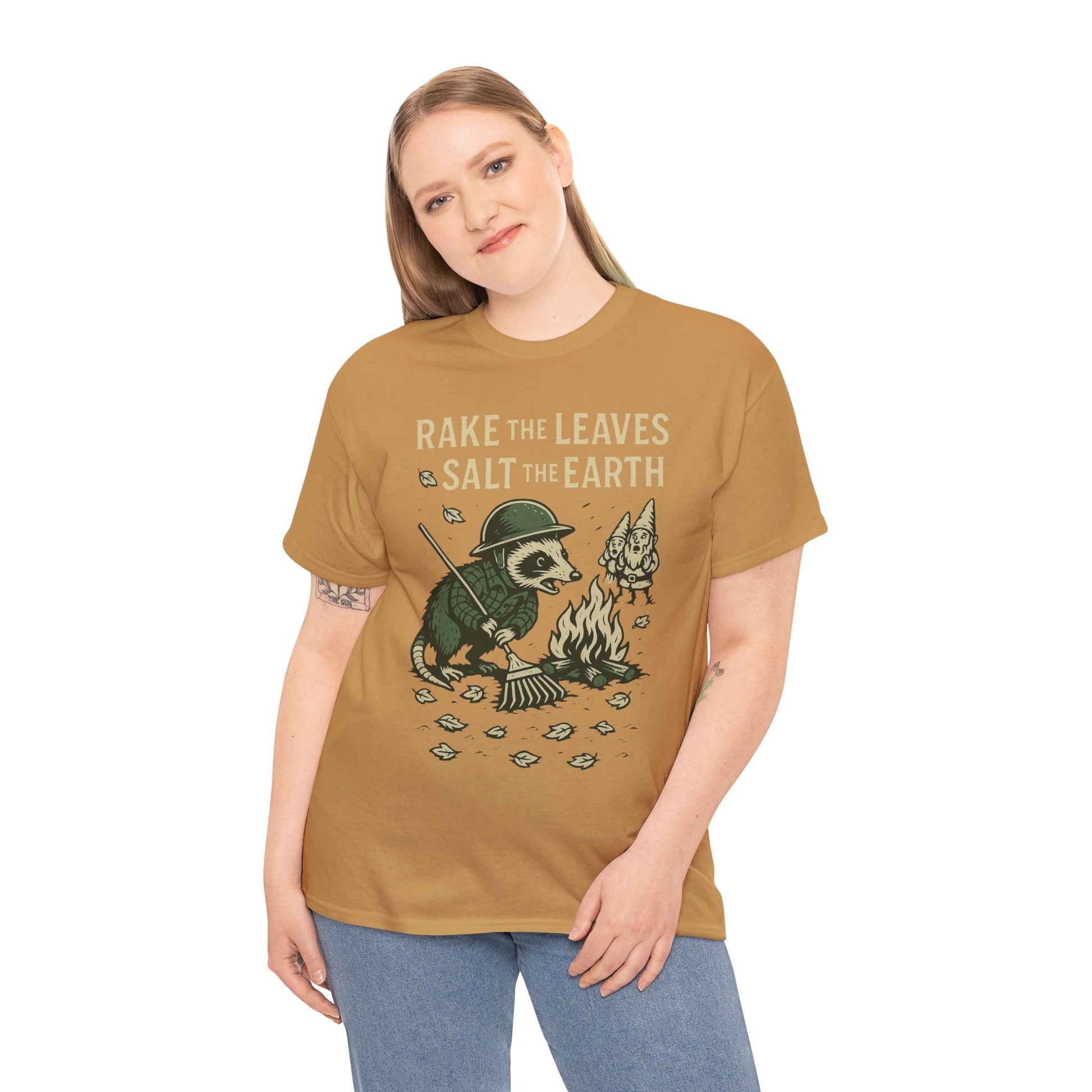 Rake the Leaves Salt the Earth Shirt – Possum Yard Warfare Tee – Fall of Humanity Collection – Trash Cult Supply Co.