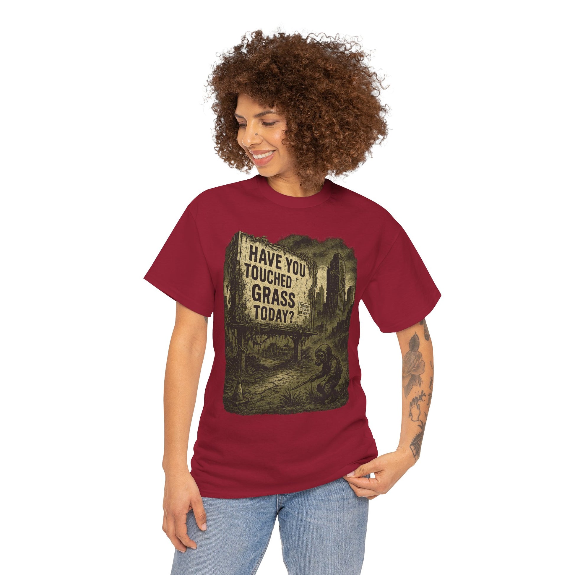 Post-Apocalyptic "Have You Touched Grass Today?" Shirt – Trash Cult Supply Co.