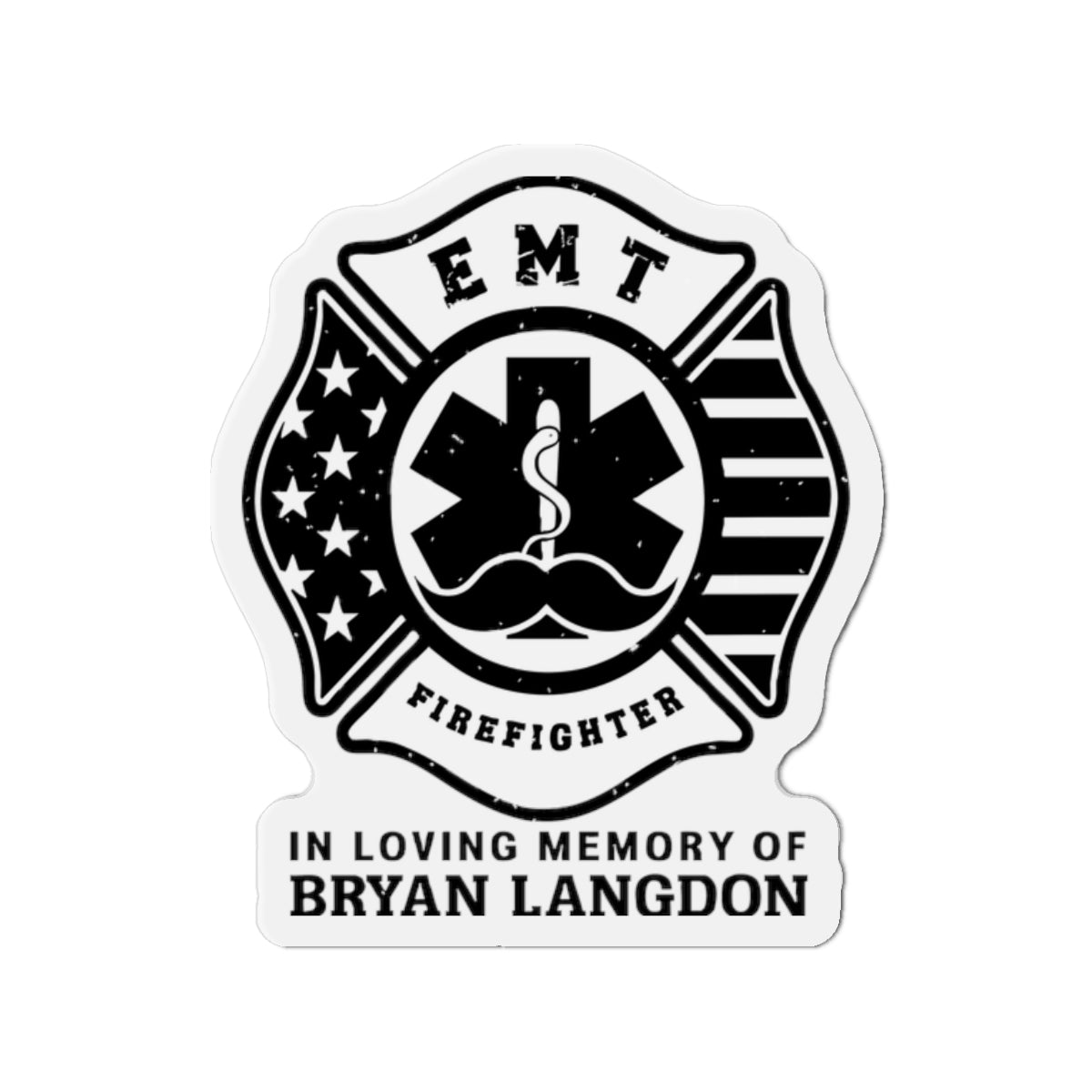Memorial EMT Firefighter Die-Cut Magnet, Tribute to Heroes, First Responder Gift, Fridge Decor, Remembrance Magnet