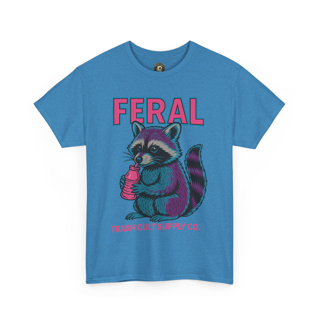 FERAL Raccoon 80s Retro Shirt – Trash Cult Supply Co. – Gildan 5000 Tee