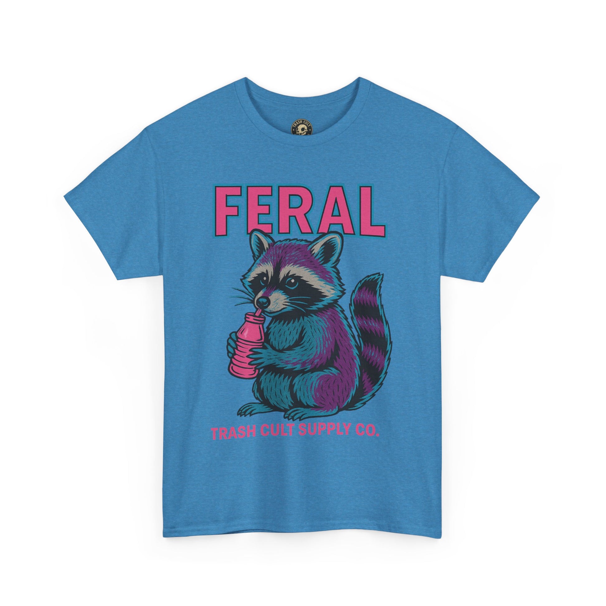 FERAL Raccoon 80s Retro Shirt – Trash Cult Supply Co. – Gildan 5000 Tee