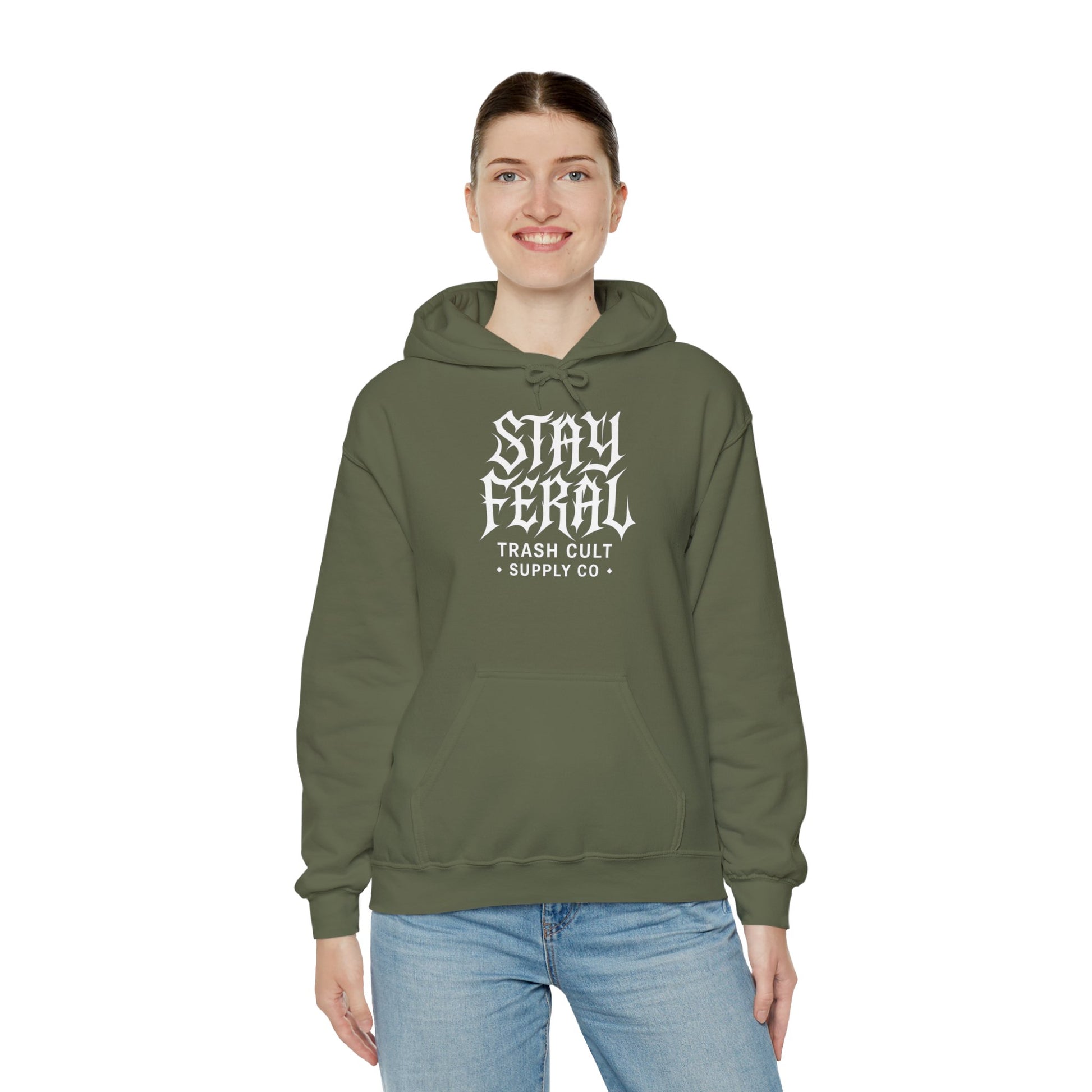 Stay Feral Gothic Hoodie – Trash Cult Supply Co Unisex Pullover