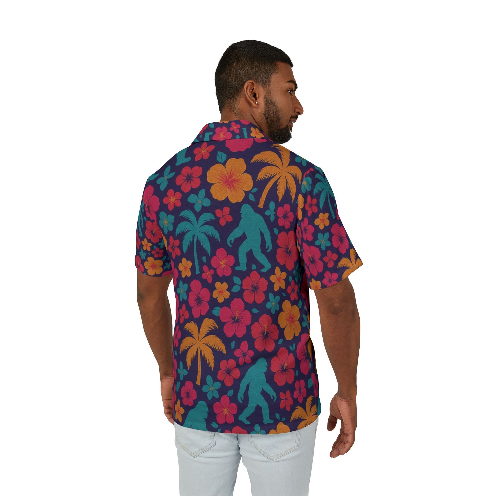 Bigfoot Hawaiian Shirt – Retro Tropical Sasquatch Beachwear for Men
