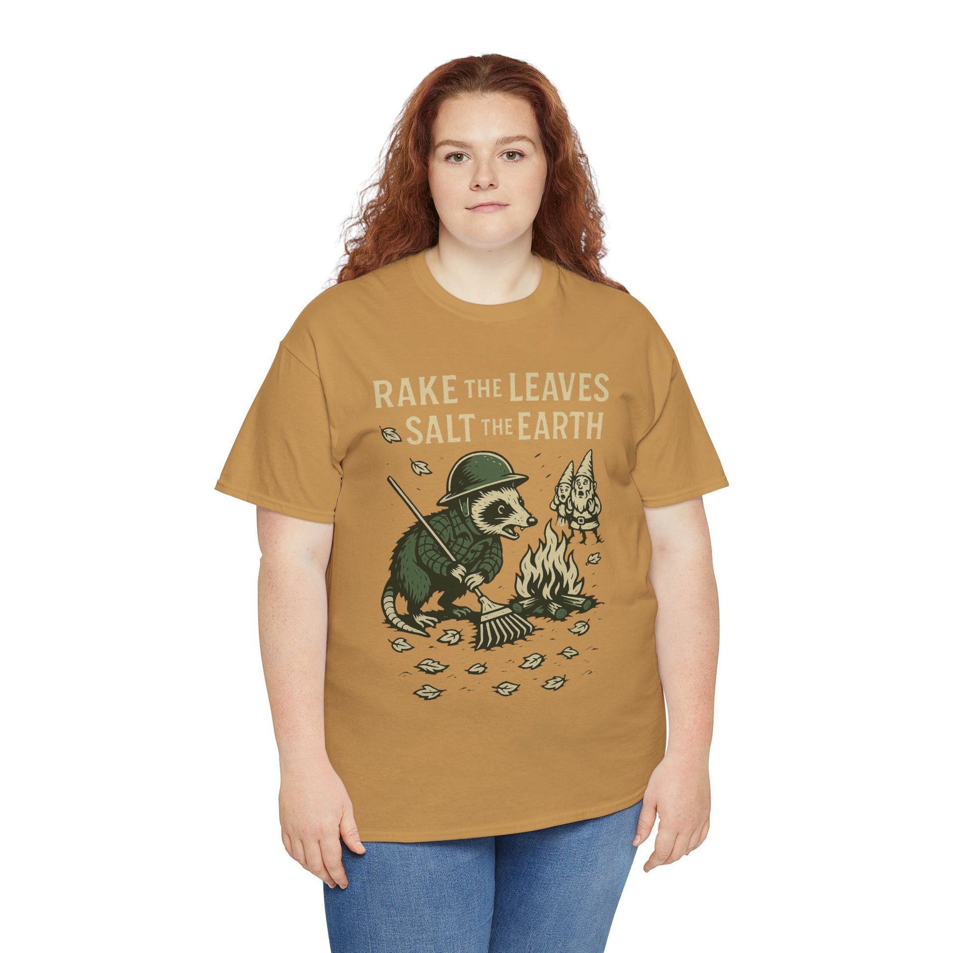Rake the Leaves Salt the Earth Shirt – Possum Yard Warfare Tee – Fall of Humanity Collection – Trash Cult Supply Co.