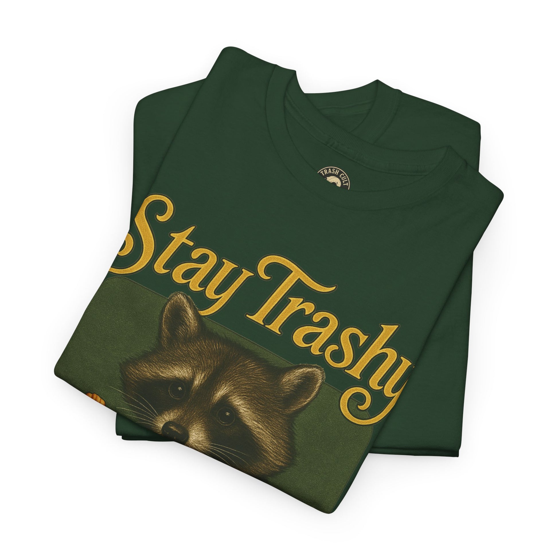 Stay Trashy Raccoon T-Shirt – Vintage-Style Cute Trash Panda | Trash Cult Supply Co | Gildan 5000