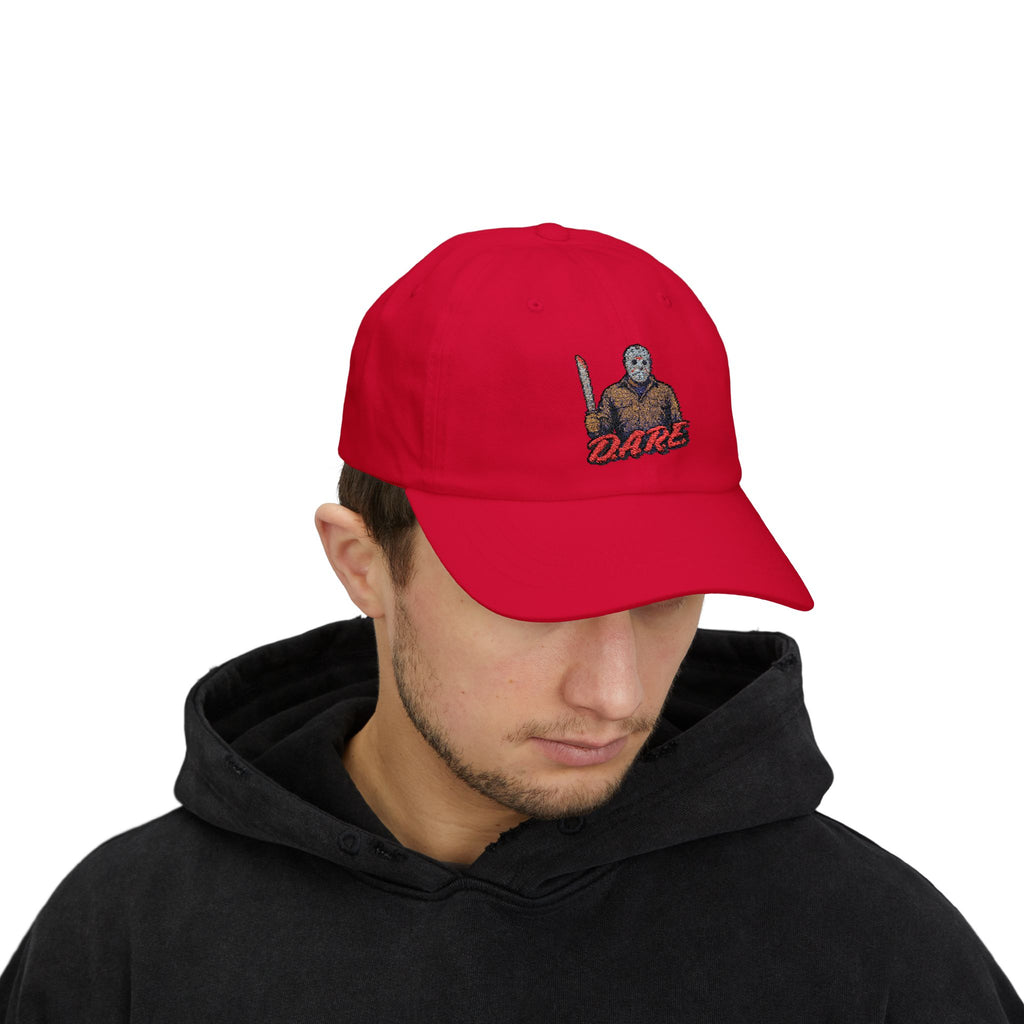 Jason Voorhees D.A.R.E. Parody Dad Hat – 80s Horror Meme Printed Cap