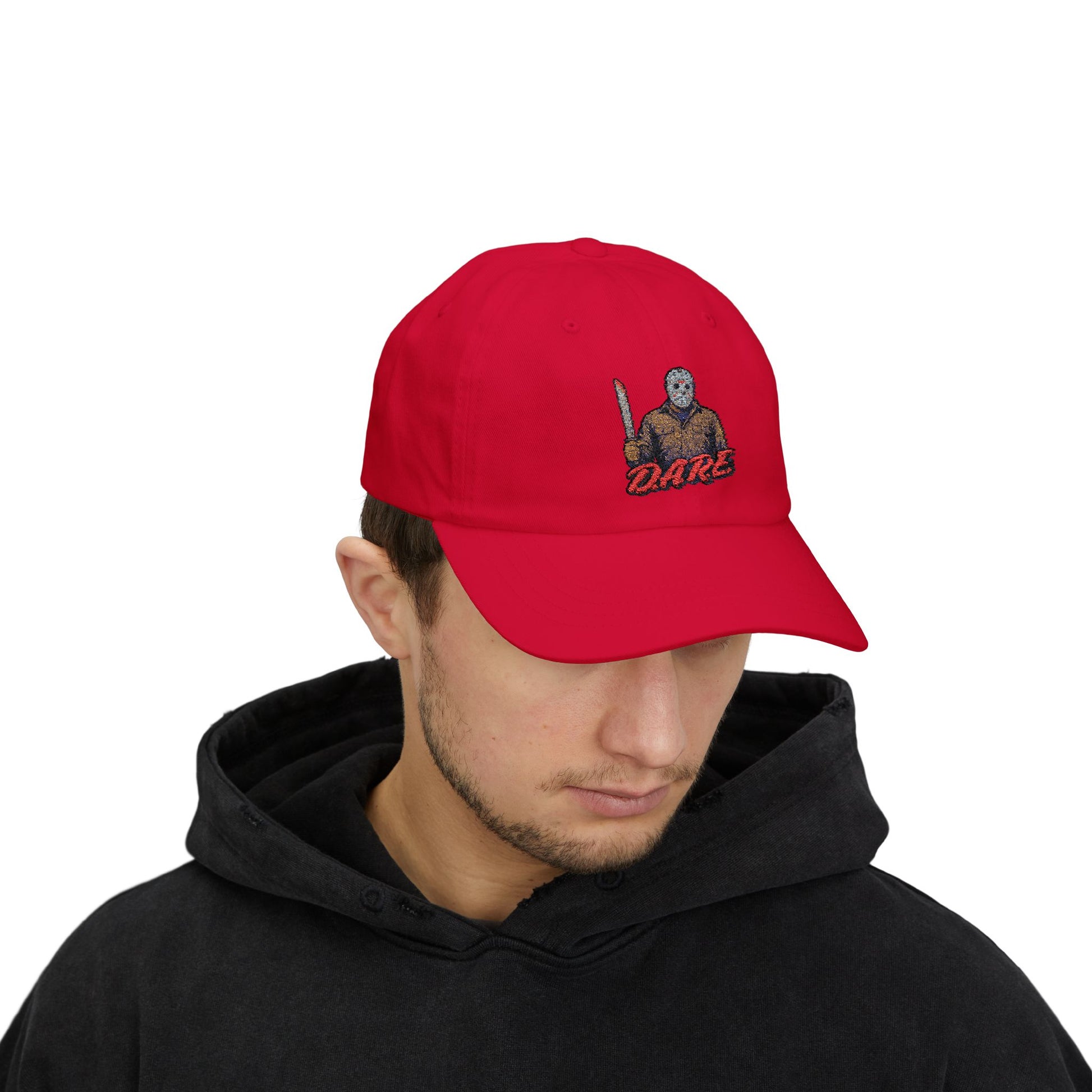 Jason Voorhees D.A.R.E. Parody Dad Hat – 80s Horror Meme Printed Cap