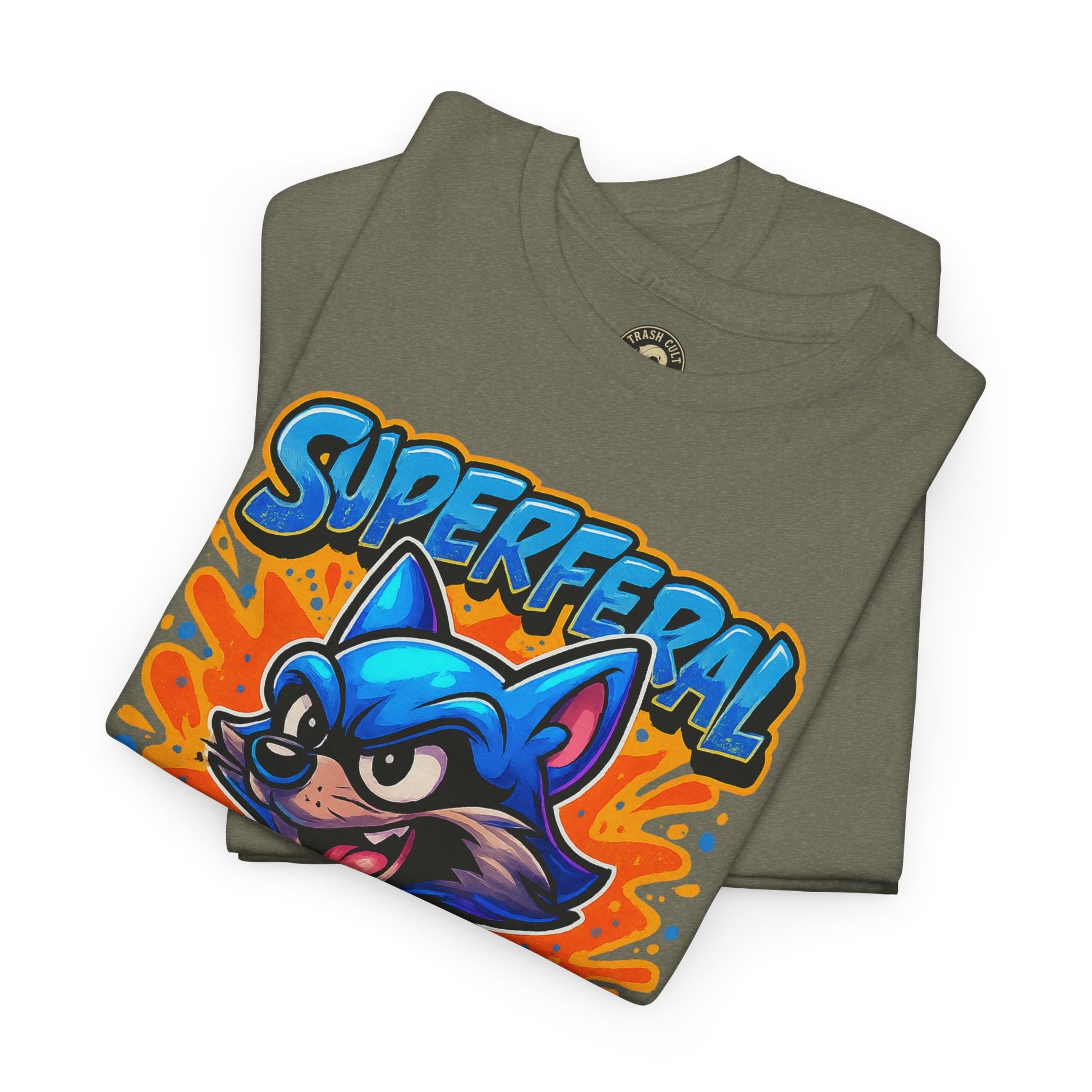 SuperFeral Raccoon Graffiti Shirt – Bold New School Superhero Streetwear | Trash Cult Supply Co