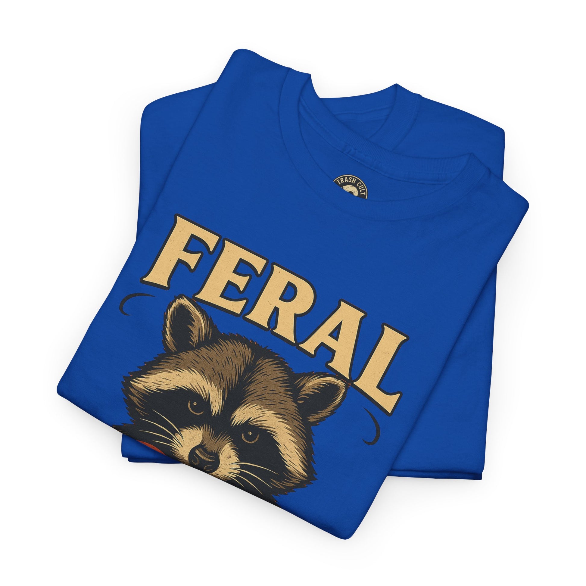 Feral Raccoon Tee - Unisex Heavy Cotton Tee, Cute Animal Shirt, Trendy Graphic Tee, Fun Gift for Animal Lovers, Casual Everyday Wear