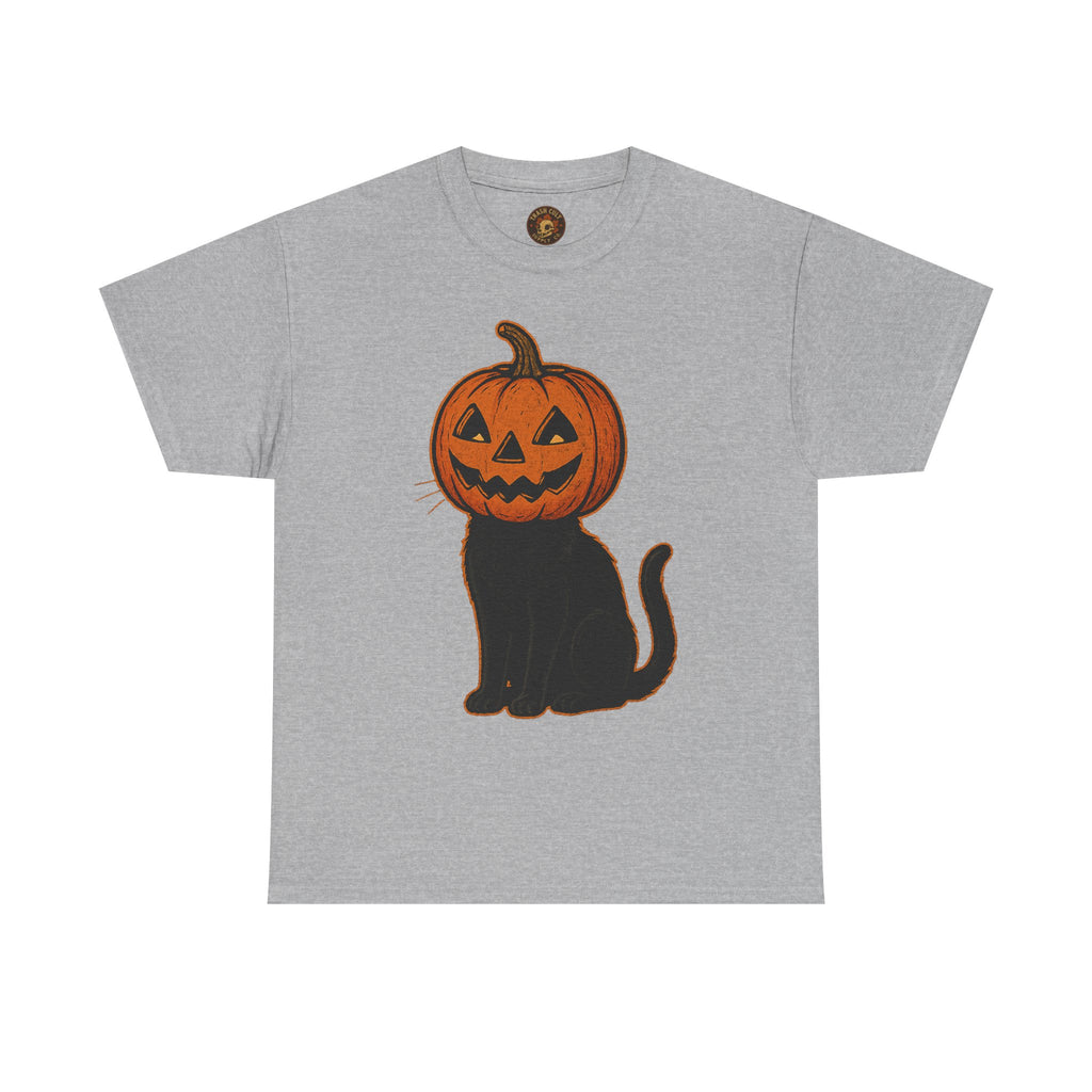 Black Cat Pumpkin Head Halloween T-Shirt – Jack O’Lantern Cat Design