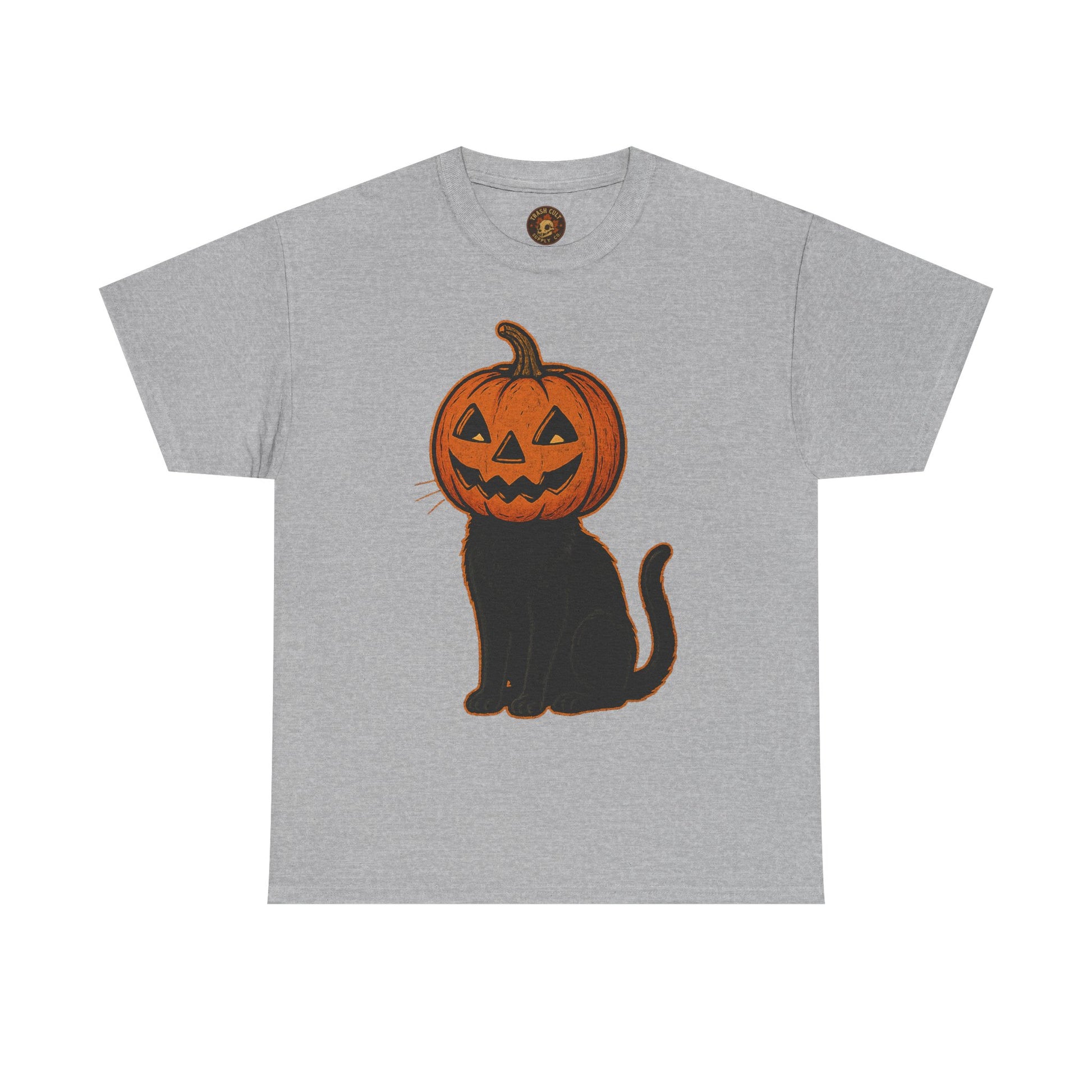 Black Cat Pumpkin Head Halloween T-Shirt – Jack O’Lantern Cat Design