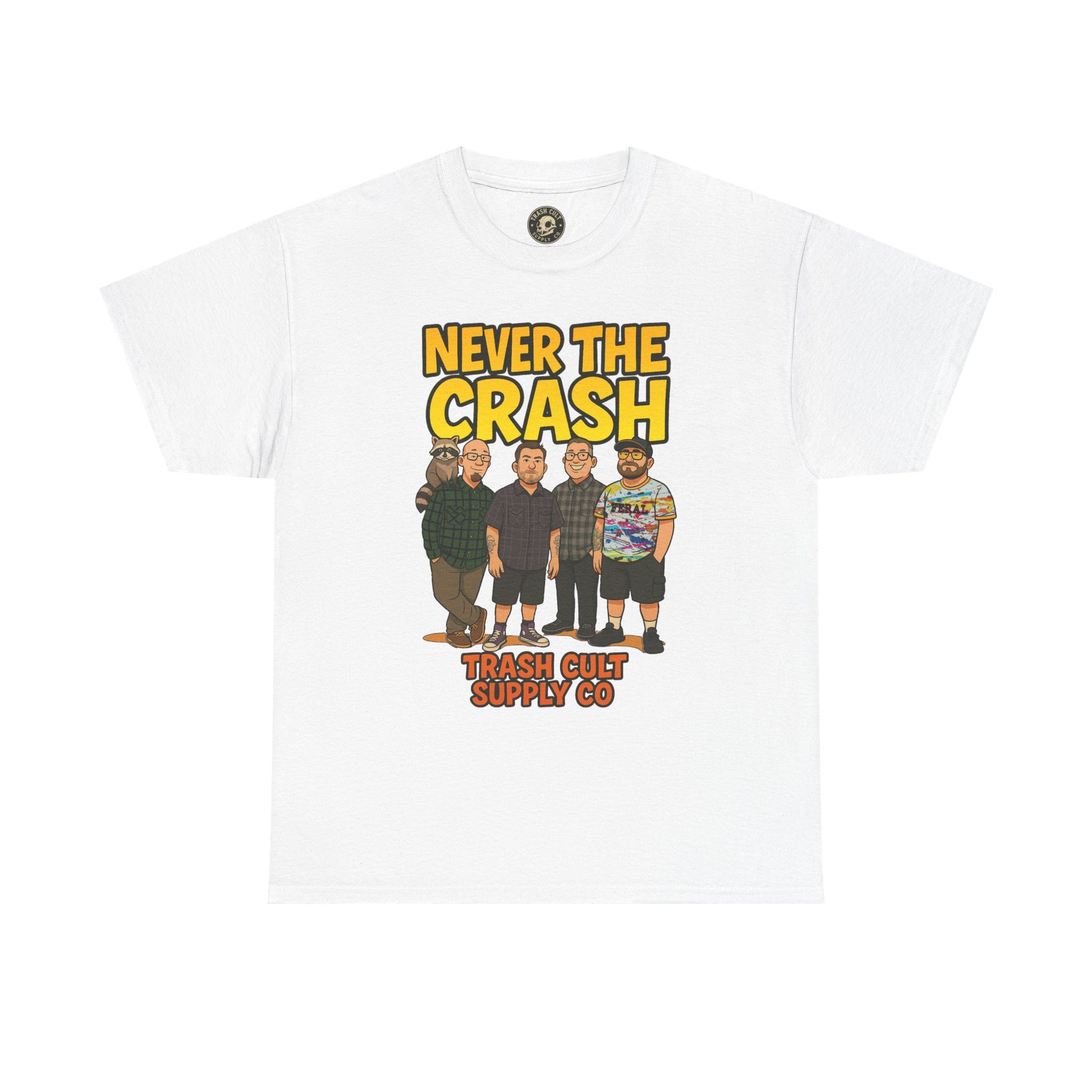 Never The Crash Band Shirt – Bold Graffiti Logo Tee - EXCLUSIVE | Gildan 5000