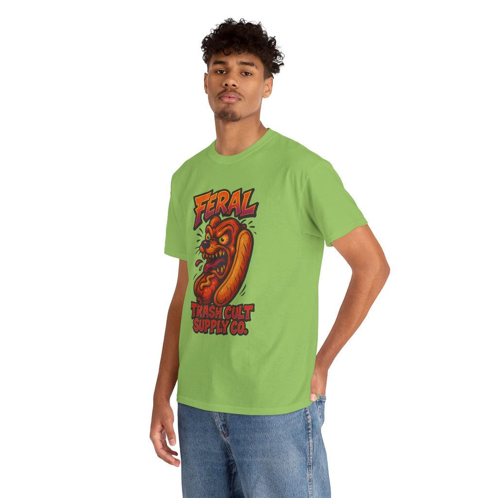 Feral Hot Dog Shirt – Bold Trashcore Art Tee | Trash Cult Supply Co | Gildan 5000 Unisex Fit