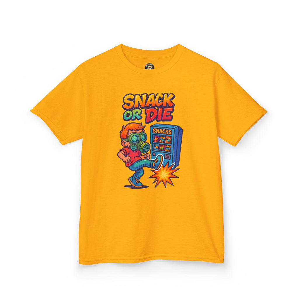 Snack or Die Kids T-Shirt – Funny Retro Gaming Tee for Kids | Playful Cotton Shirt for Snack Lovers