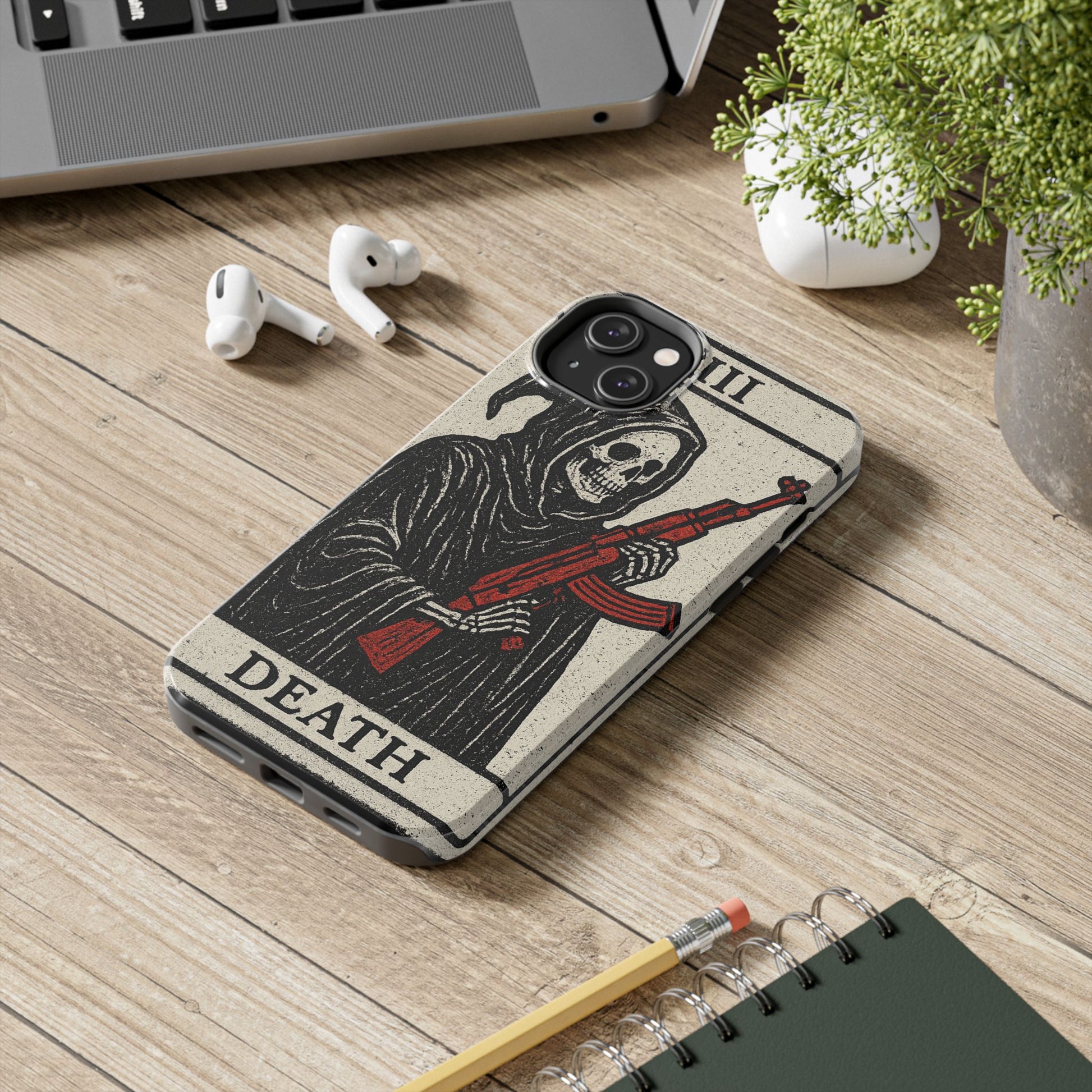 Grim Reaper Phone Case, Tough Phone Case for Gamers, Unique Smartphone Accessories, Halloween Decor, Death-Inspired Gift