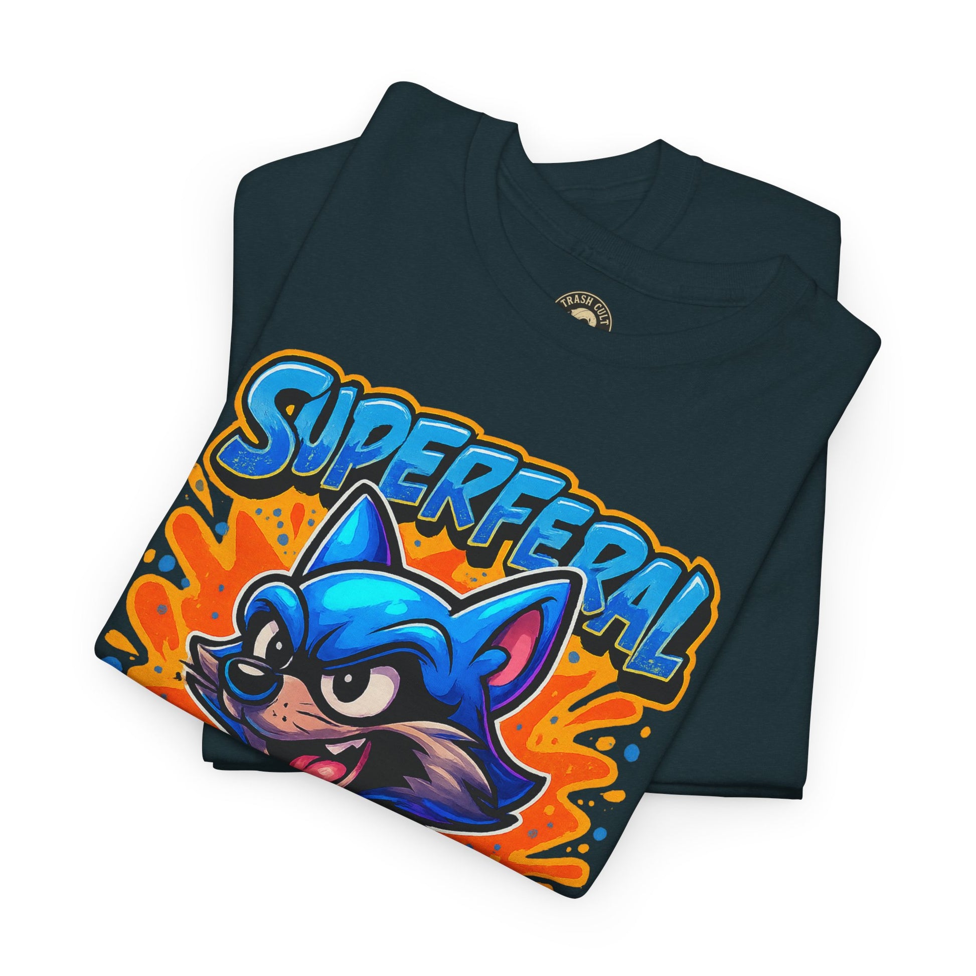 SuperFeral Raccoon Graffiti Shirt – Bold New School Superhero Streetwear | Trash Cult Supply Co