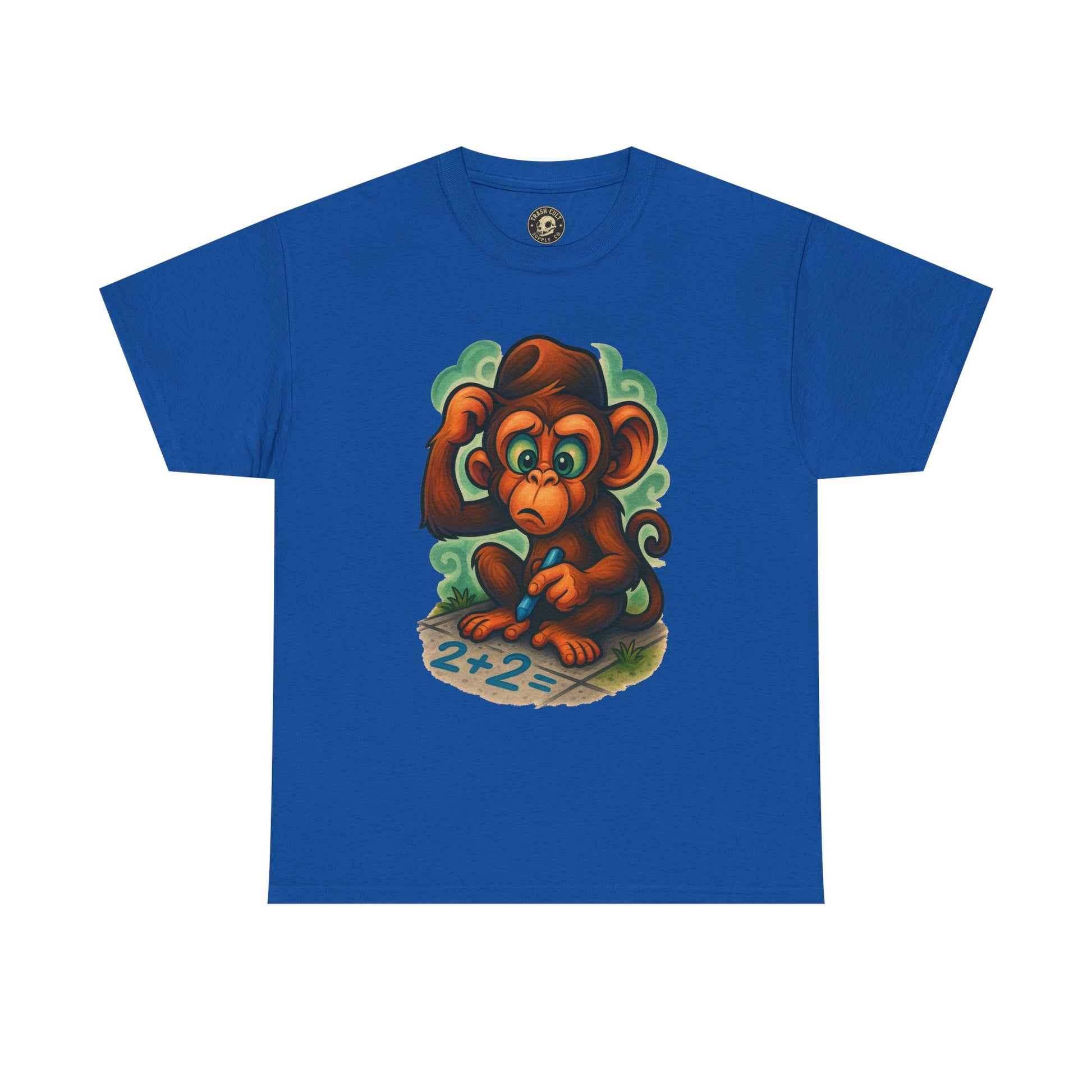Confused Monkey Math Shirt – Funny Thoughtful Graphic Tee | Unisex Gildan 5000