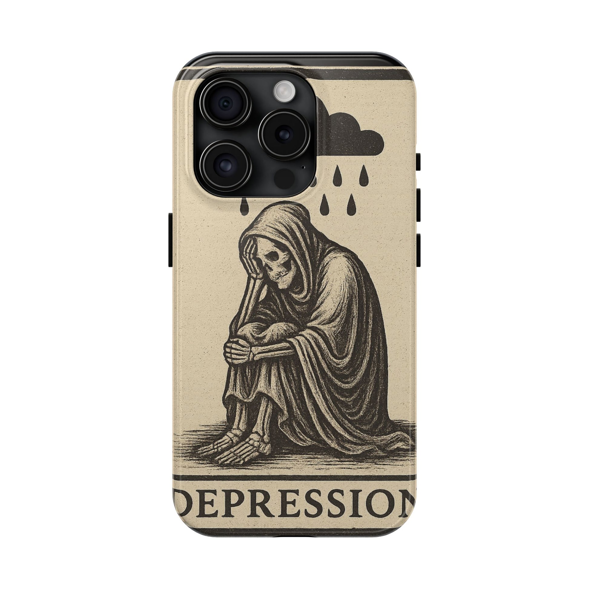 Dark Humor Phone Case, Goth iPhone Cover, Macabre Gift, Depression Art Case, Unique Phone Protector