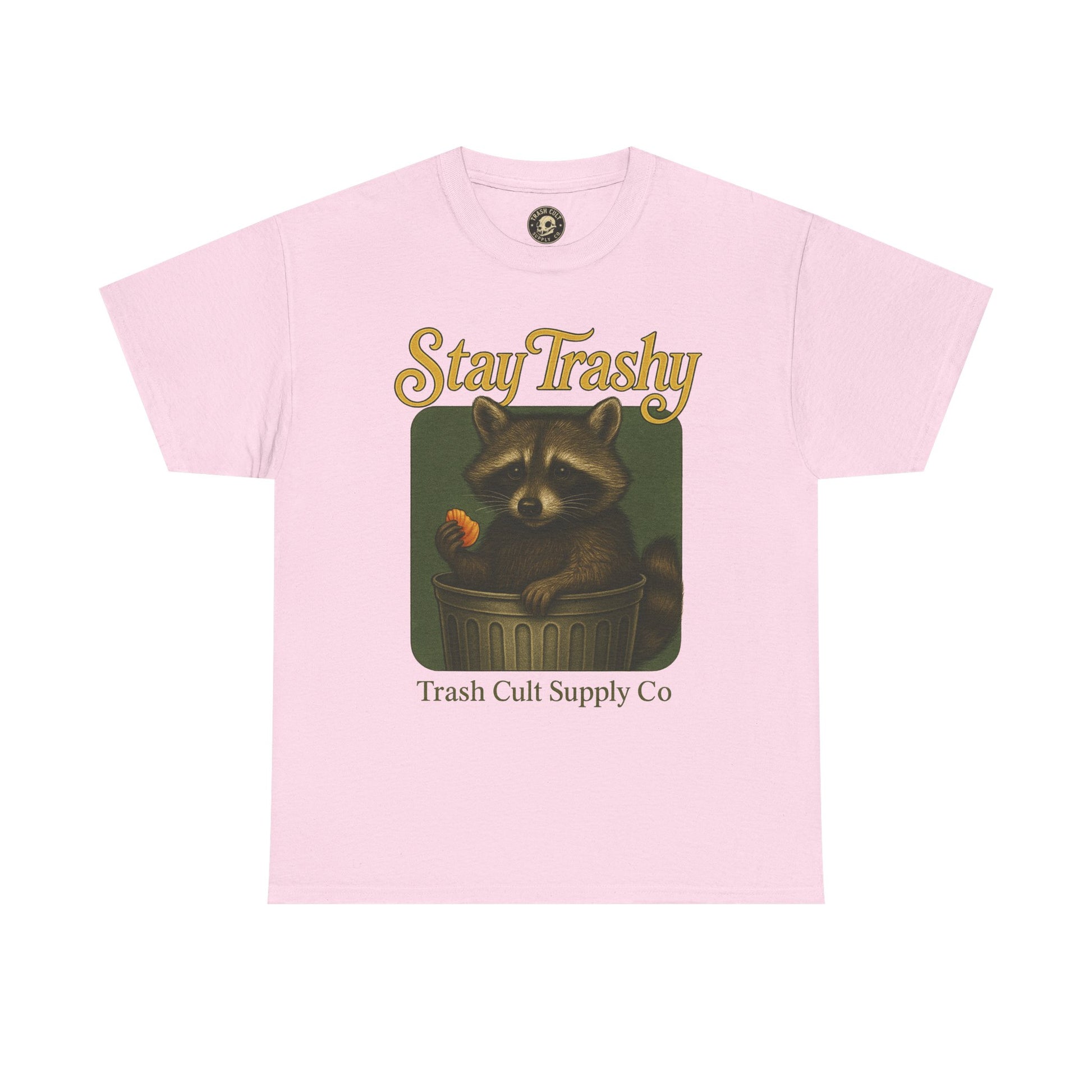 Stay Trashy Raccoon T-Shirt – Vintage-Style Cute Trash Panda | Trash Cult Supply Co | Gildan 5000