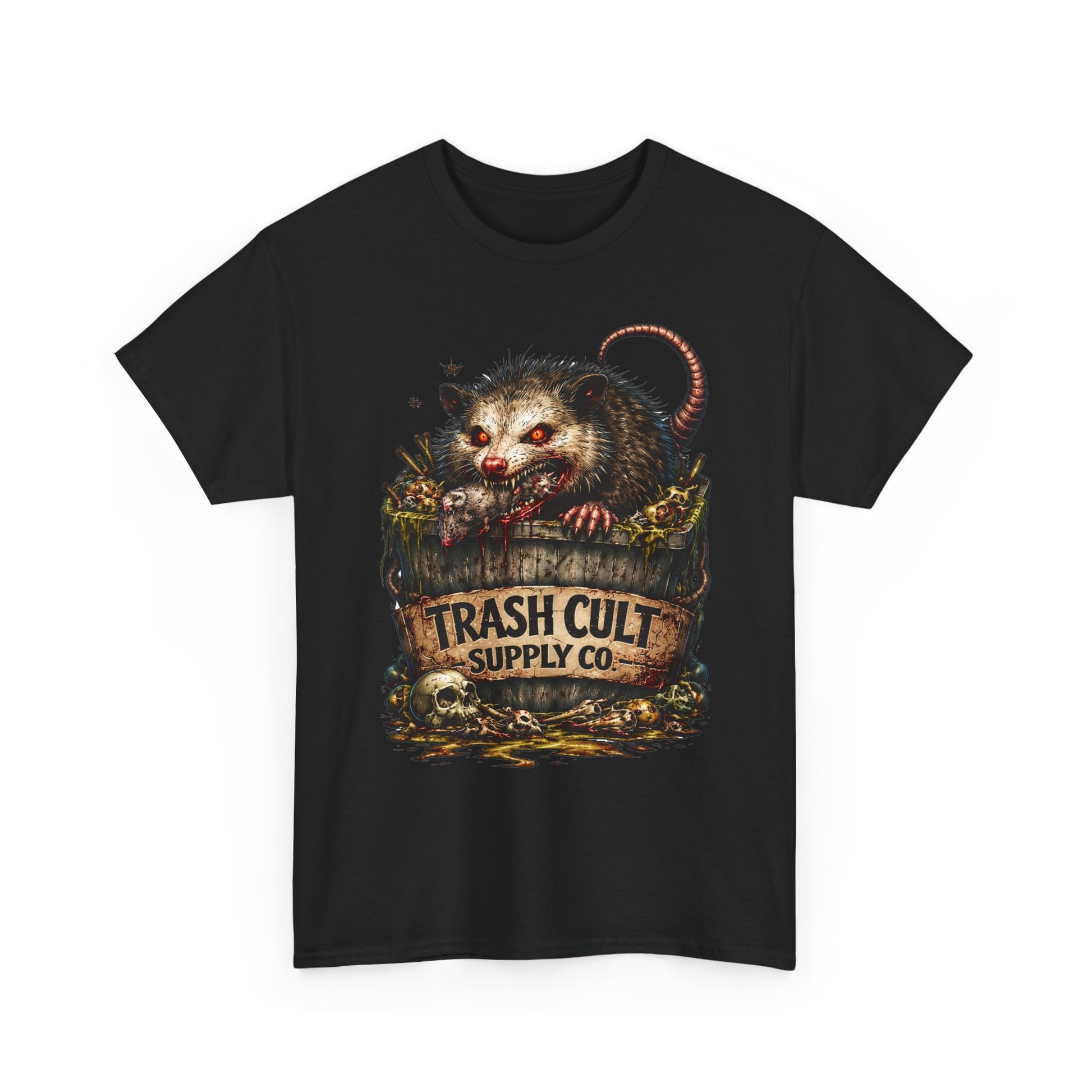 Opossum Trash Cult Tee — Vintage Grunge Wildlife Graphic T-Shirt