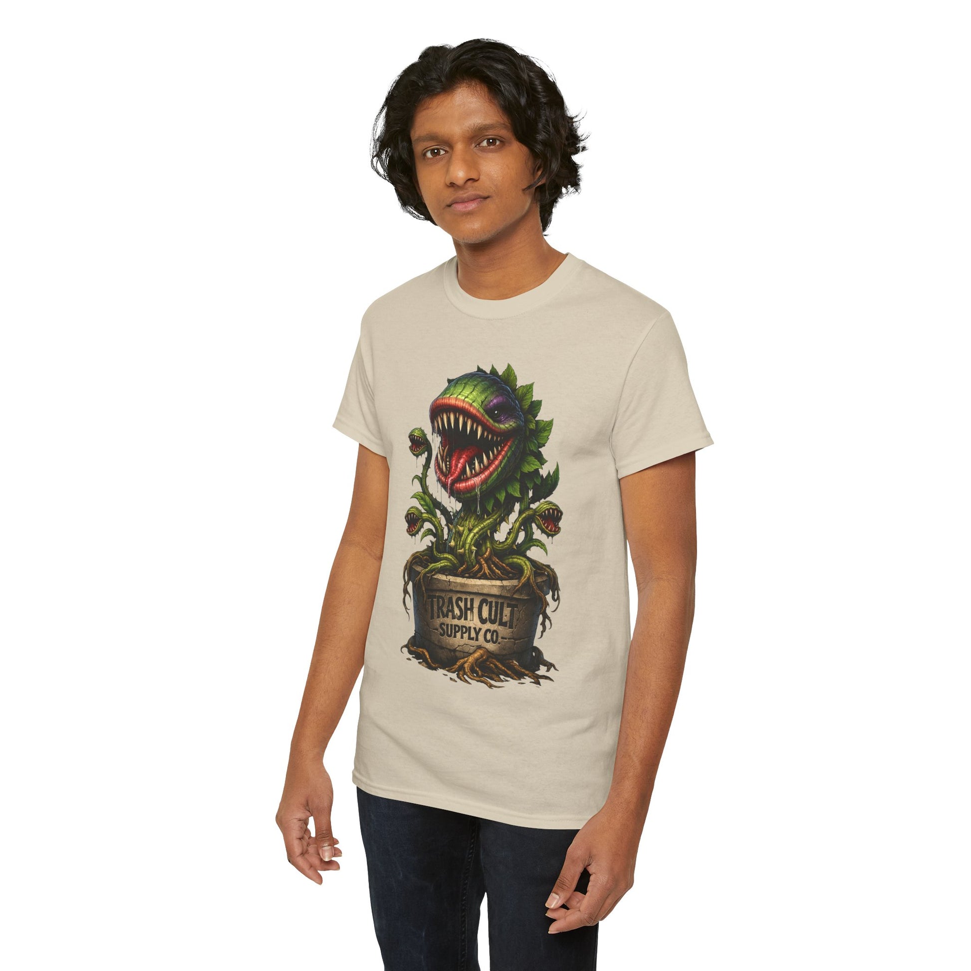 Carnivorous Plant Graphic Tee — "Trash Cult Supply Co." Potted Monster Shirt