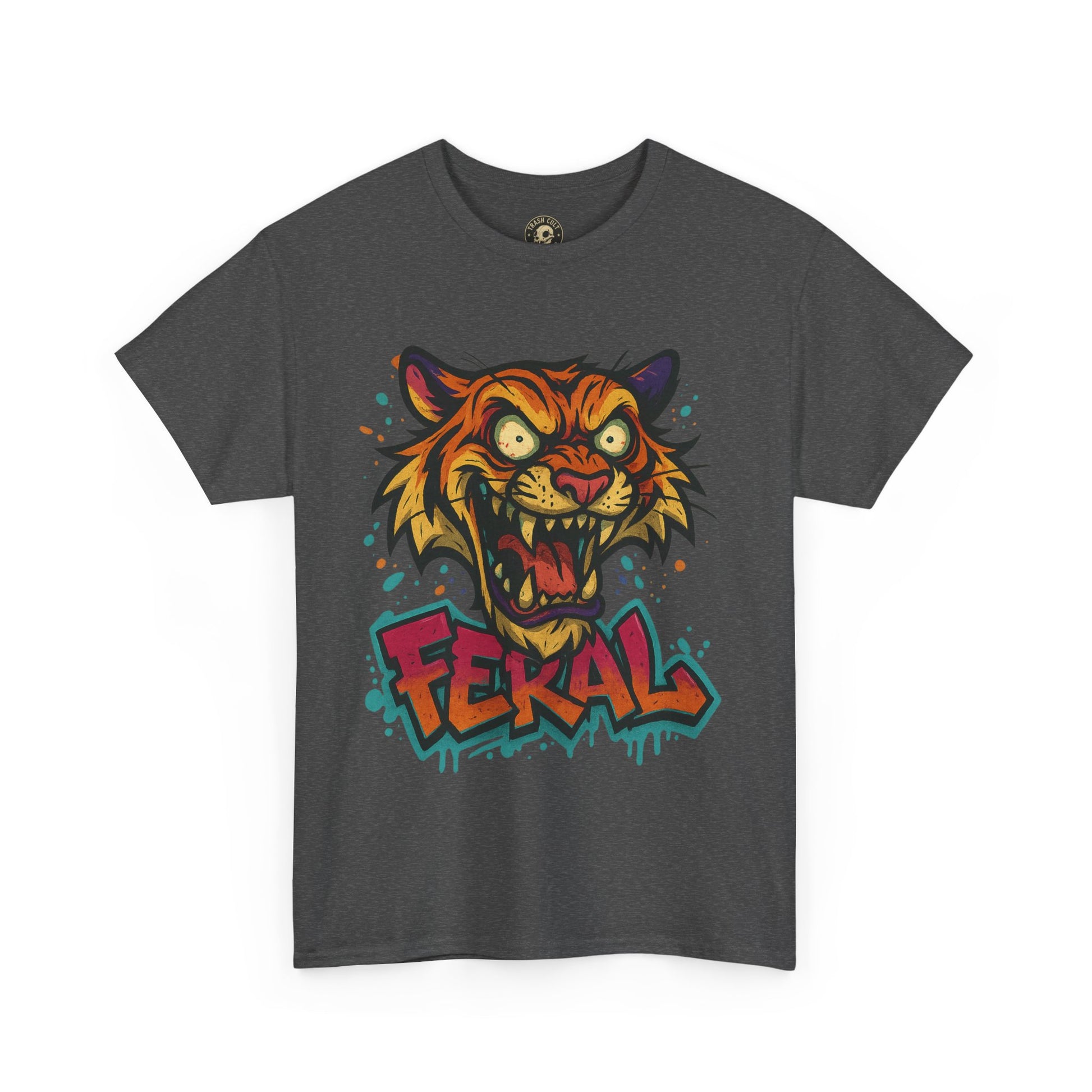 Feral Tiger Graphic Tee, Custom Artwork Shirt, Vintage Style T-Shirt, Casual Wear, Unique Gift for Animal Lovers