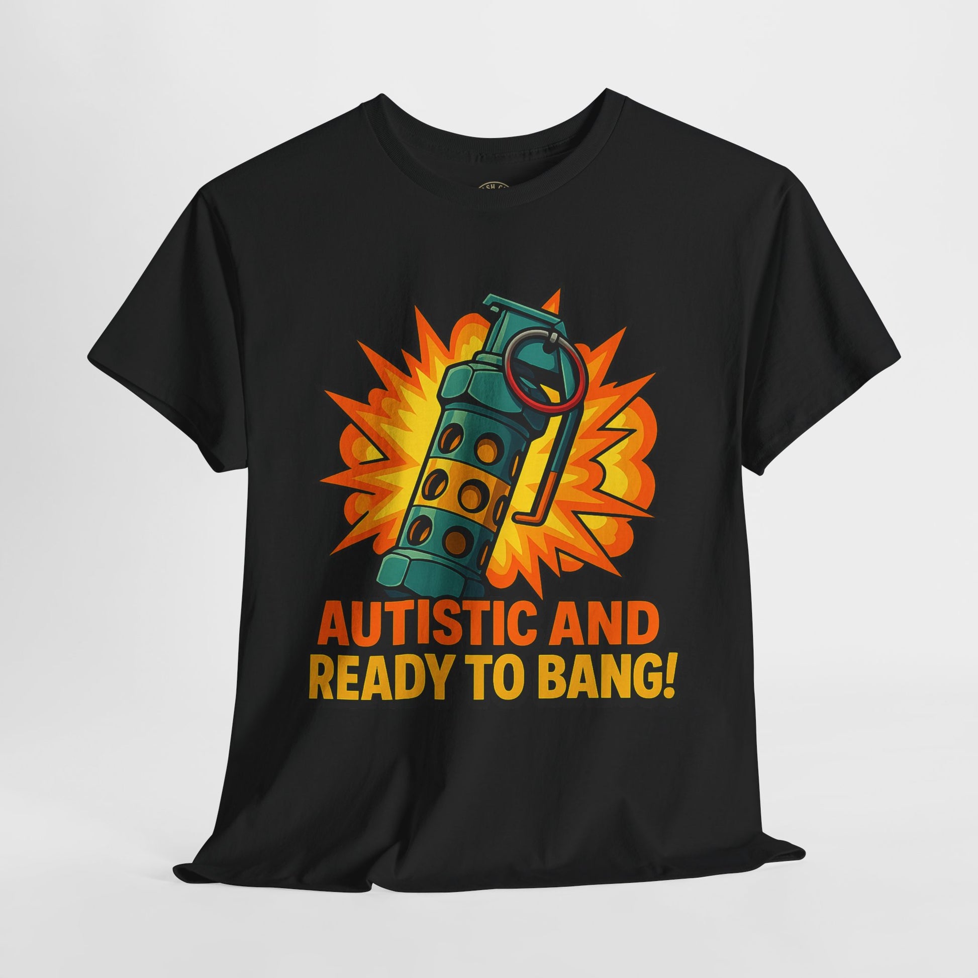 Autistic and Ready to Bang! Unisex Heavy Cotton Tee | Fun Graphic Tee, Autistic Pride, Gift for Autism Awareness, Casual Wear