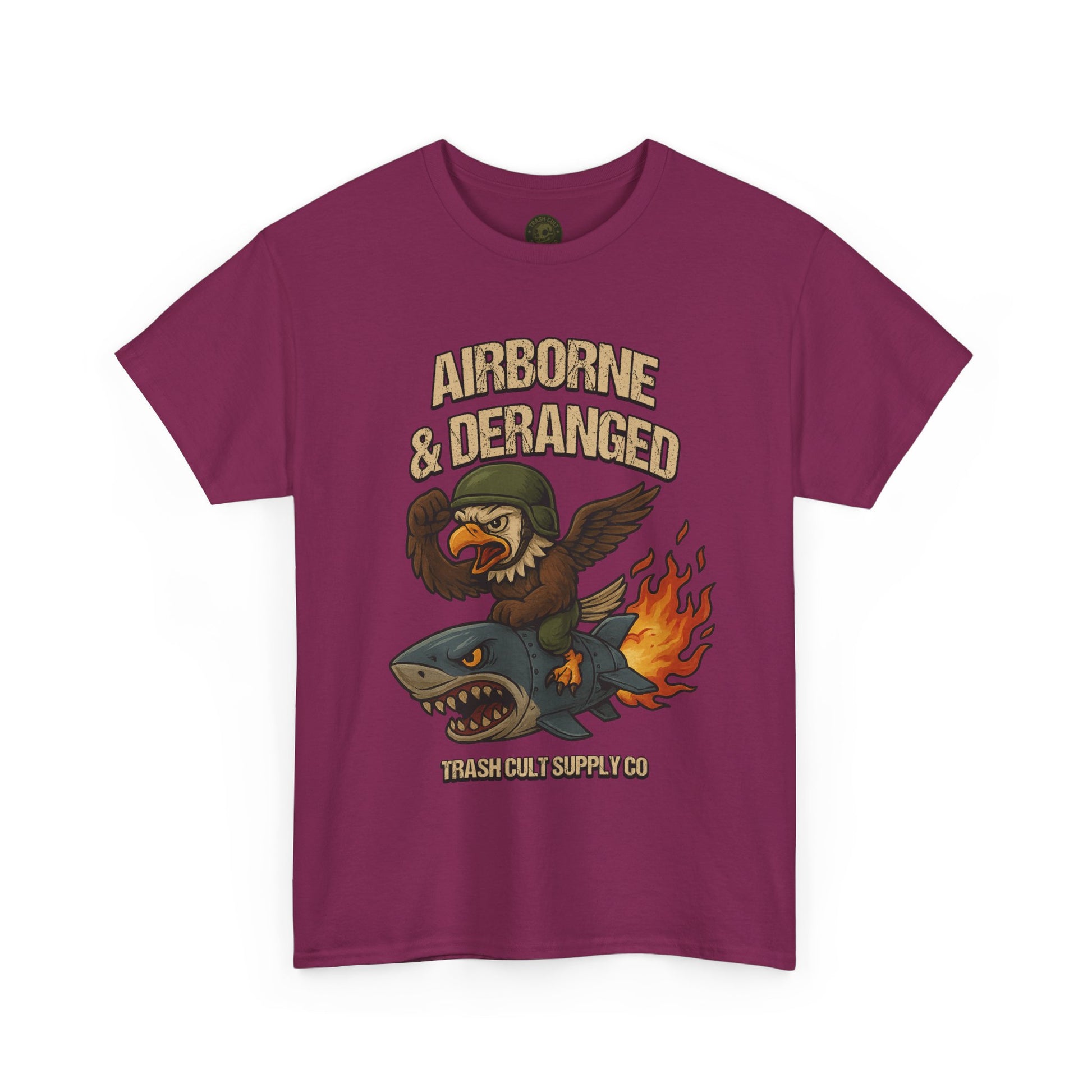 Airborne & Deranged T-Shirt – Trash Cult Supply Co. | Gildan 5000 Heavy Cotton Tee
