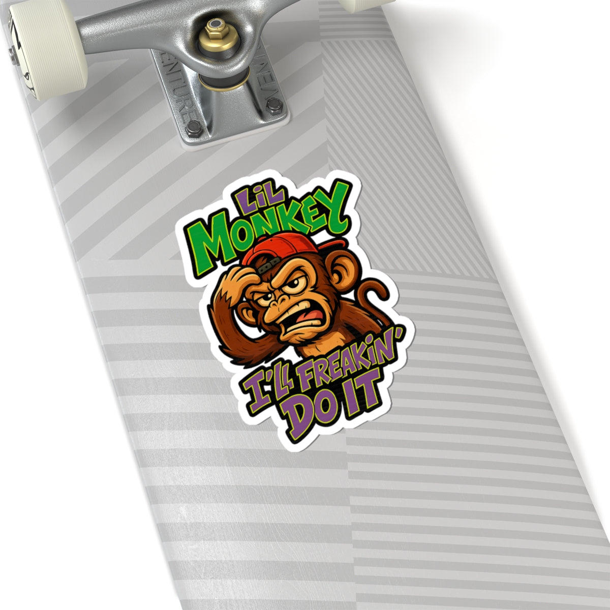 Lil Monkey Kiss-Cut Stickers | Fun Animal Laptop Decals, Kids' Room Decor, Gift for Monkey Lovers, Playful Wall Art, Party Favors