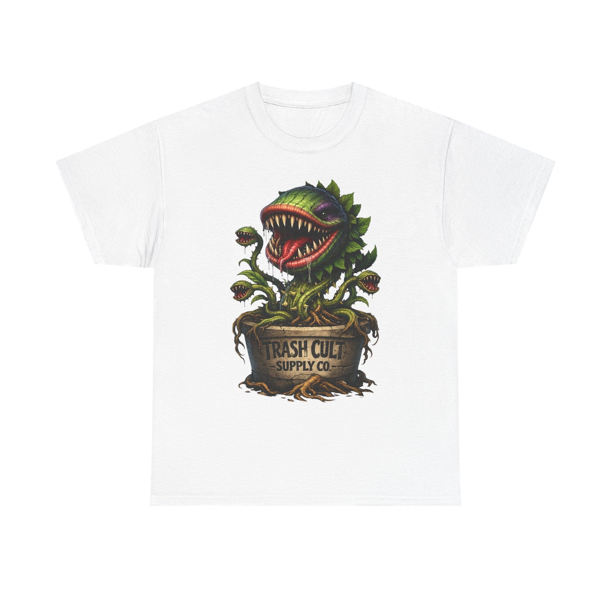 Carnivorous Plant Graphic Tee — "Trash Cult Supply Co." Potted Monster Shirt