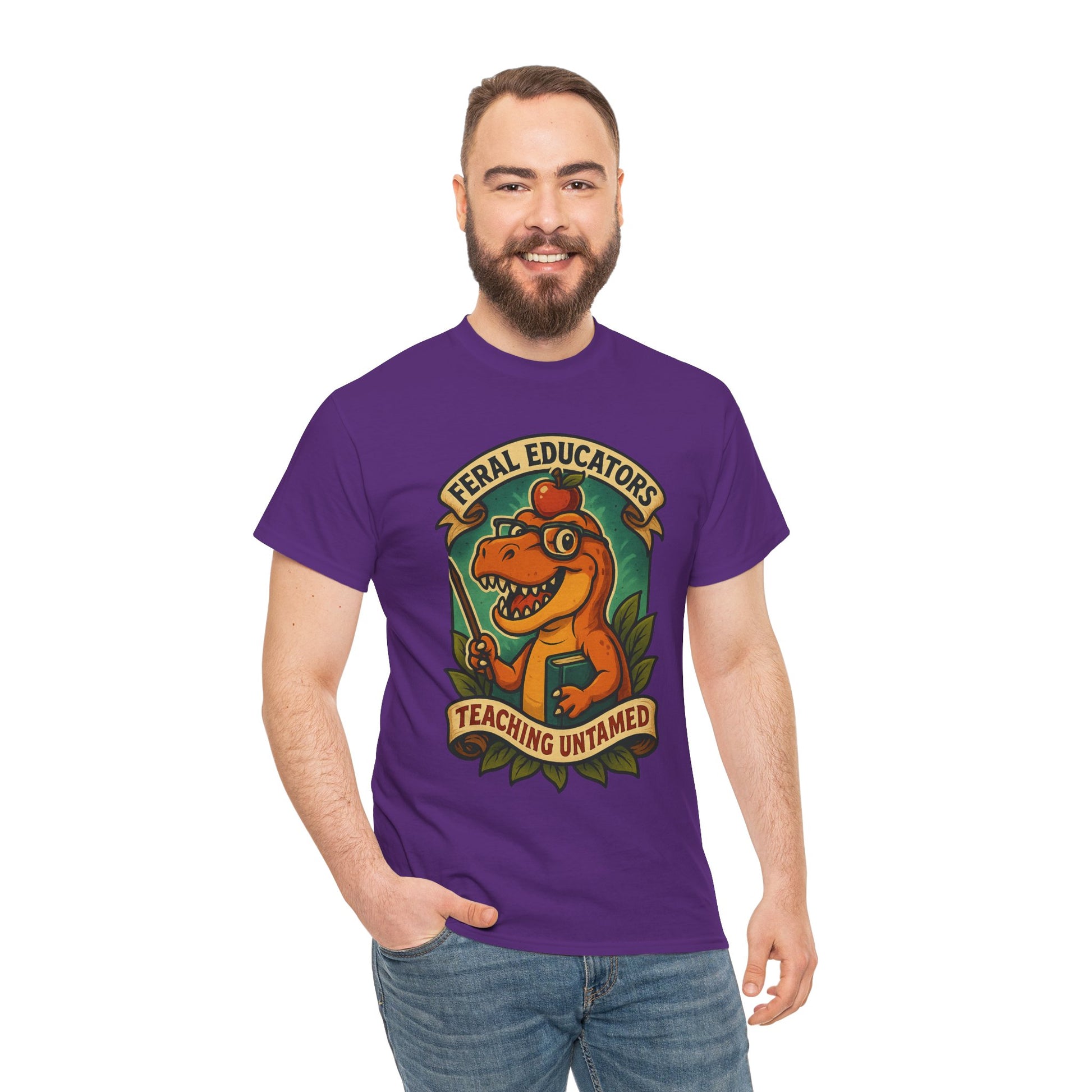 Feral Educators Tee, Fun Teacher Shirt, Unisex Cotton Tee, Gift for Educators, Classroom Apparel, Teacher Appreciation Day