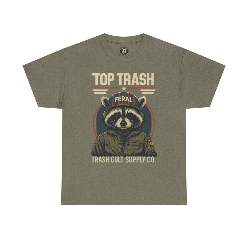 Feral Top Trash Raccoon Pilot Shirt – Trash Cult Supply Co. Parody Tee