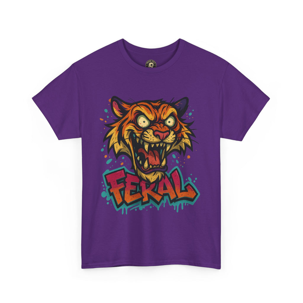 Feral Tiger Graphic Tee, Custom Artwork Shirt, Vintage Style T-Shirt, Casual Wear, Unique Gift for Animal Lovers