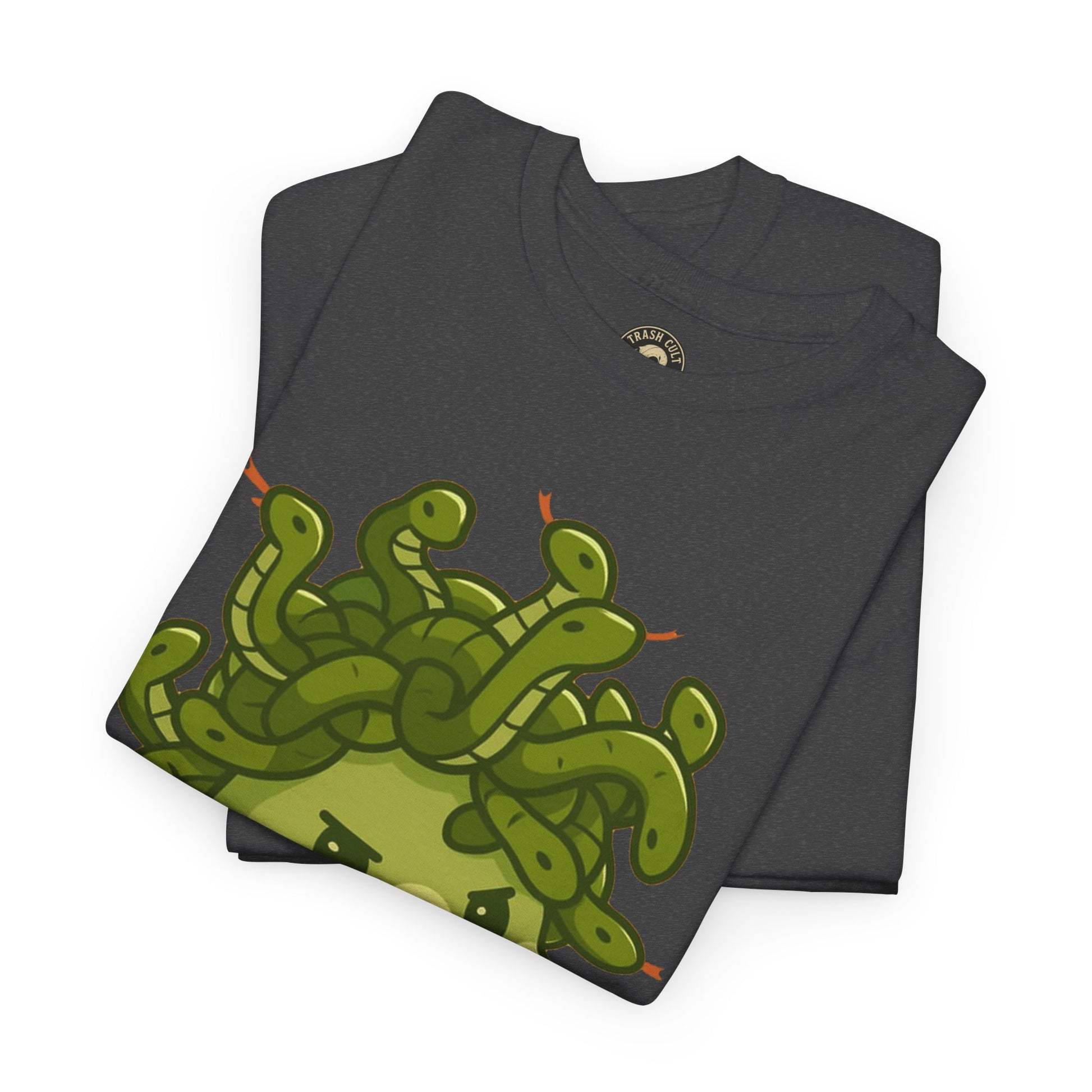 Meow-dusa Funny Cat Medusa T-Shirt – Gildan 5000 Heavy Cotton Tee