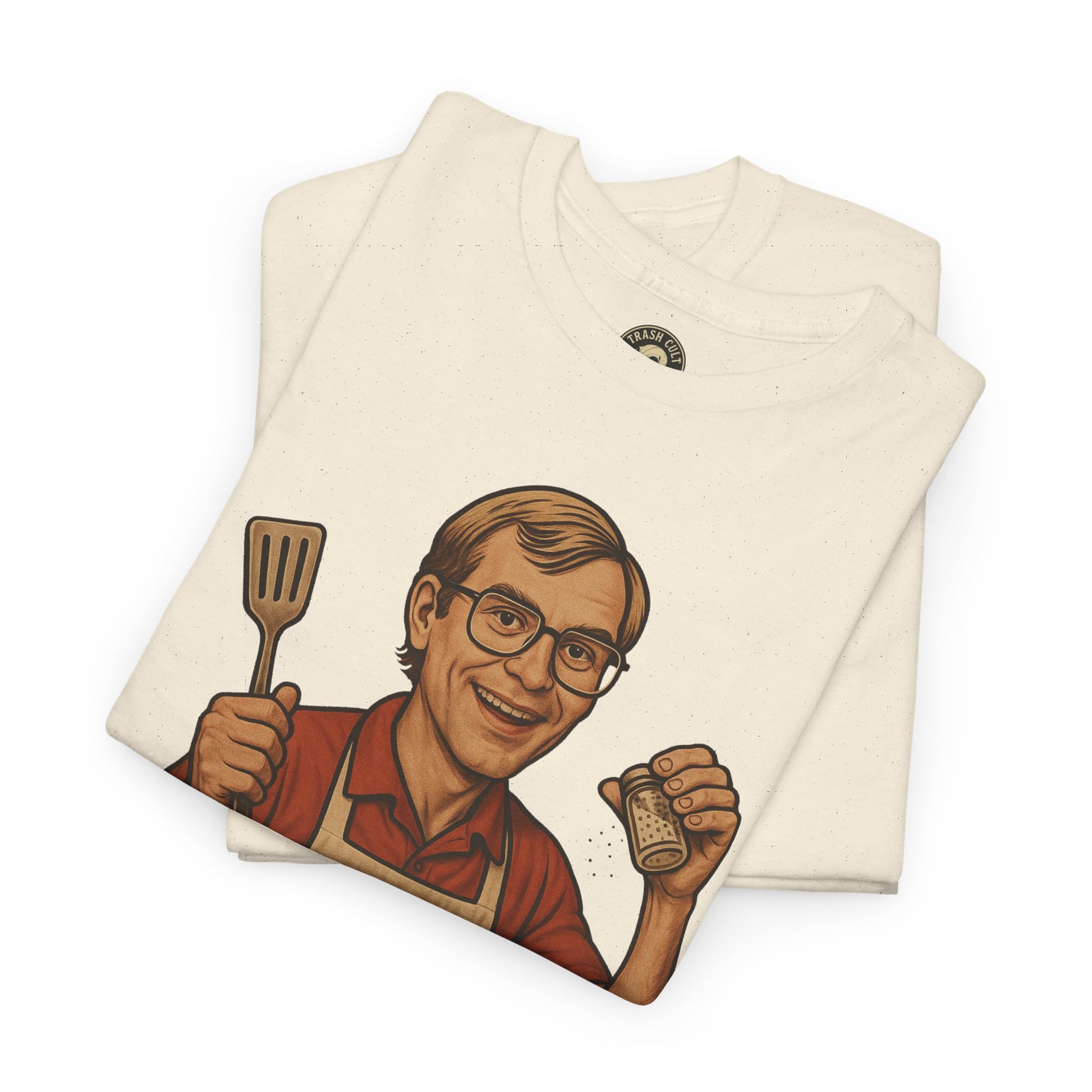 Kiss the Cook Dark Humor Chef Shirt – Creepy Retro Kitchen Parody