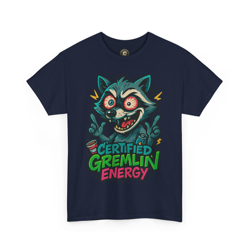 Certified Gremlin Energy Tee – ADHD Raccoon Shirt, Funny Unisex T-Shirt, Graffiti Style Gift for Goblins & Night Owls