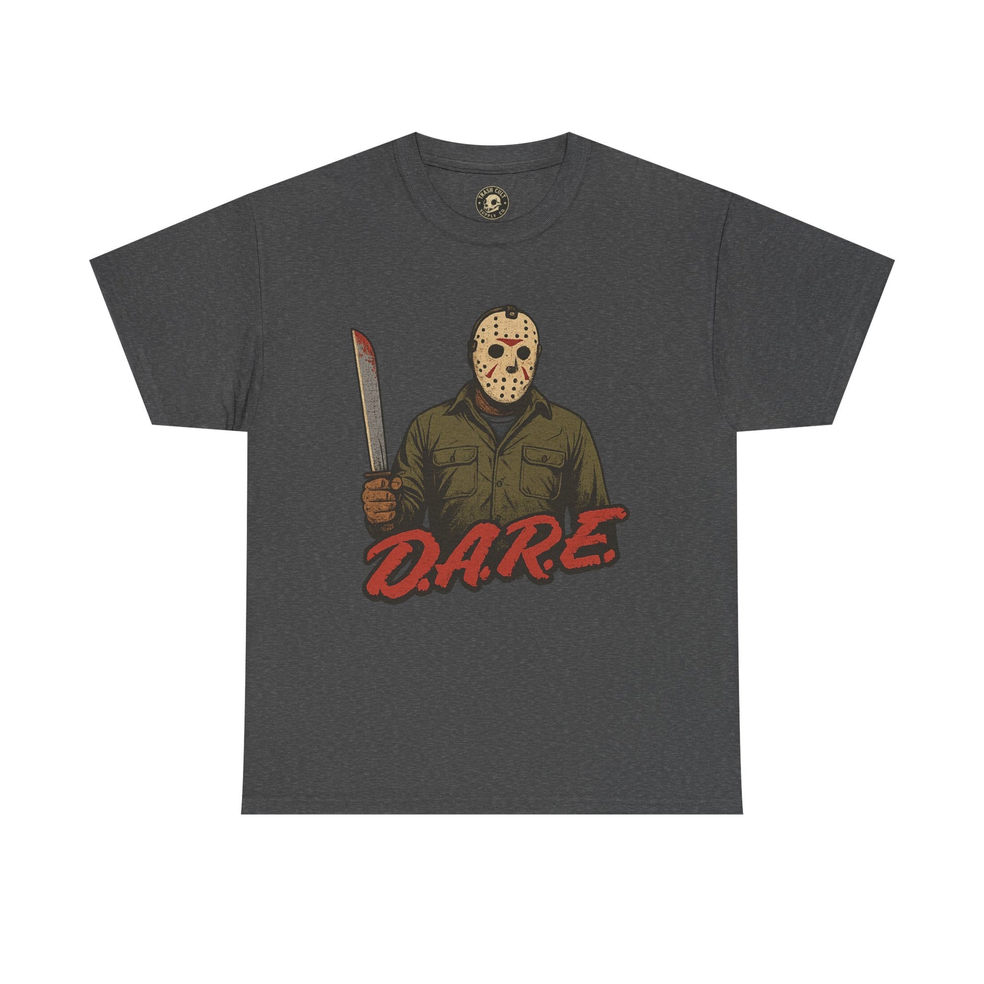 Jason Voorhees D.A.R.E. Parody Shirt – 1980s Horror Meme Tee | Gildan 5000 Slasher Graphic