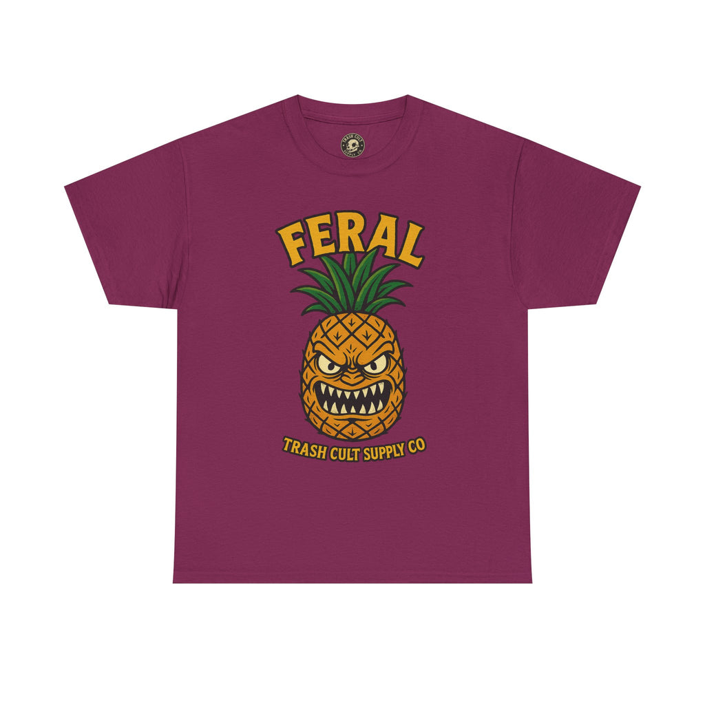 Feral Evil Pineapple Shirt – Aggressive Fruit Trashcore Tee – Gildan 5000 Unisex