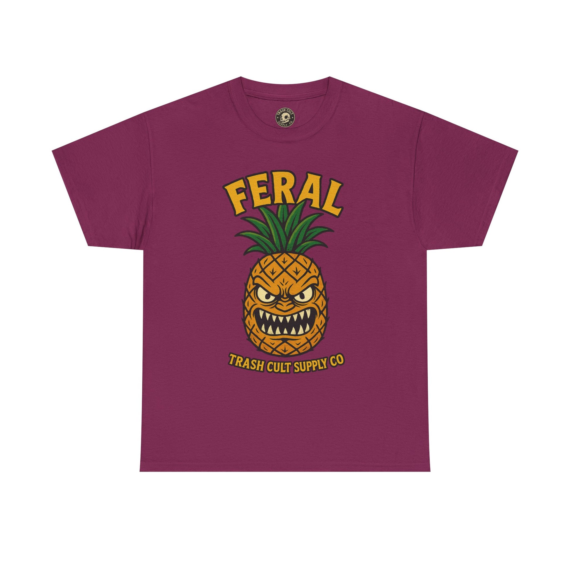 Feral Evil Pineapple Shirt – Aggressive Fruit Trashcore Tee – Gildan 5000 Unisex