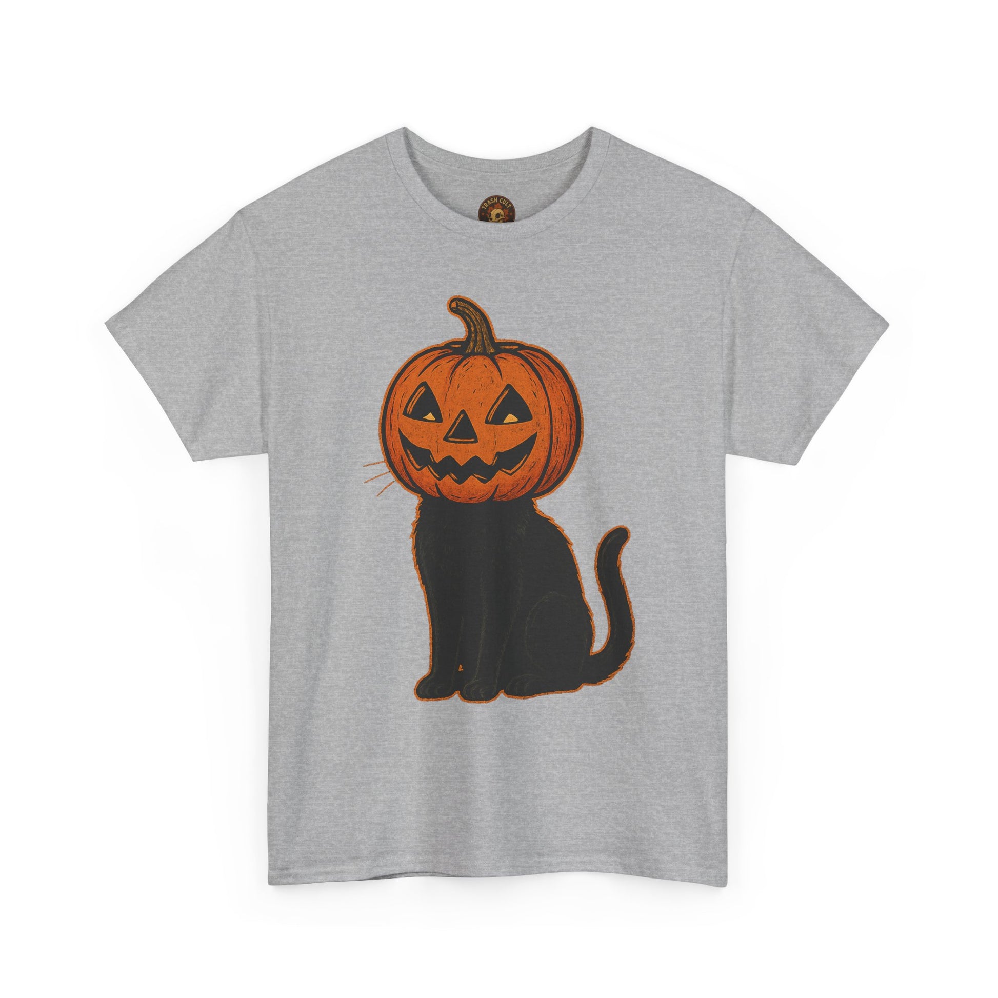 Black Cat Pumpkin Head Halloween T-Shirt – Jack O’Lantern Cat Design