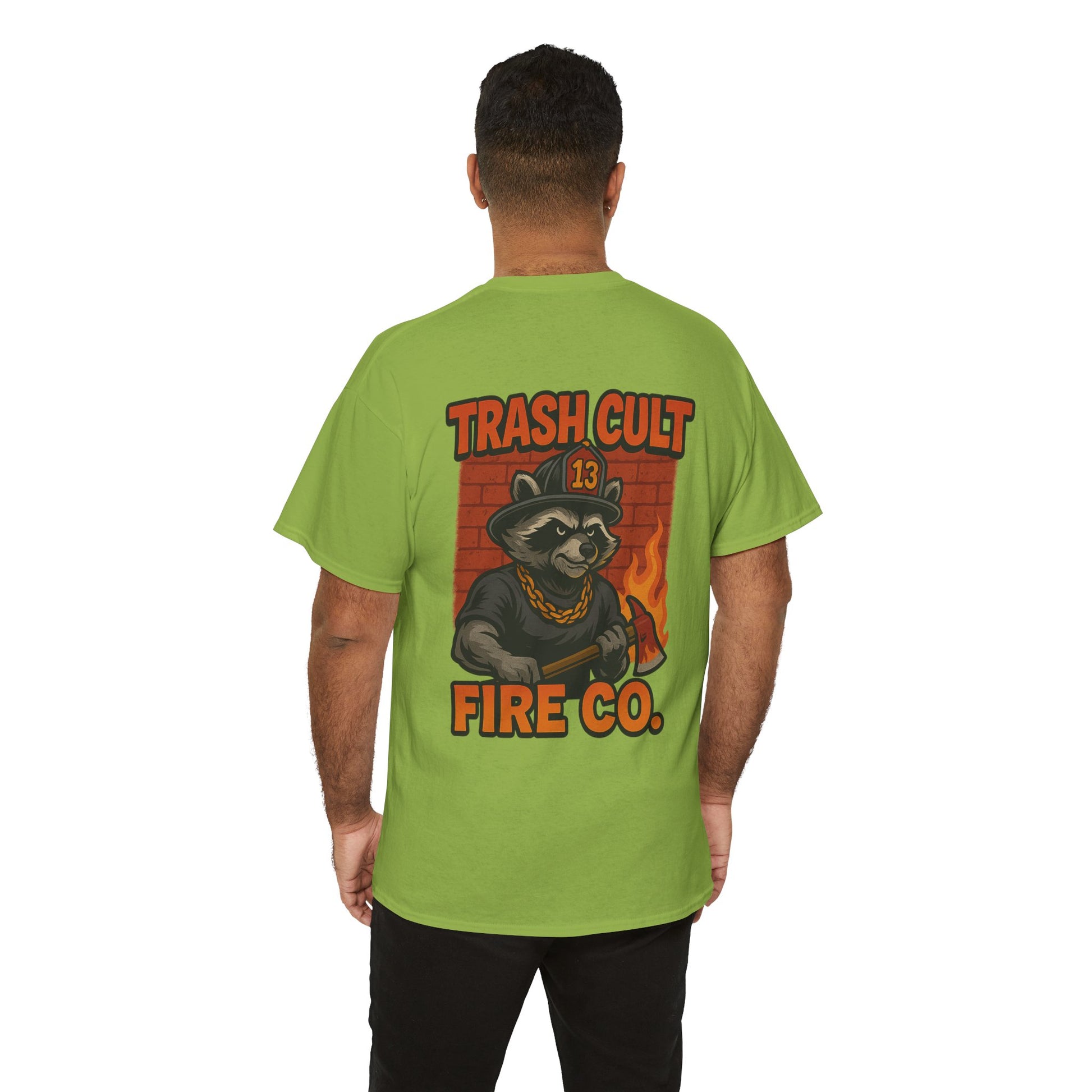 Trash Cult Fire Co. Unisex Tee - Quirky Raccoon Design, Fun Gift, Casual Wear, Firefighter Humor, Unique Apparel
