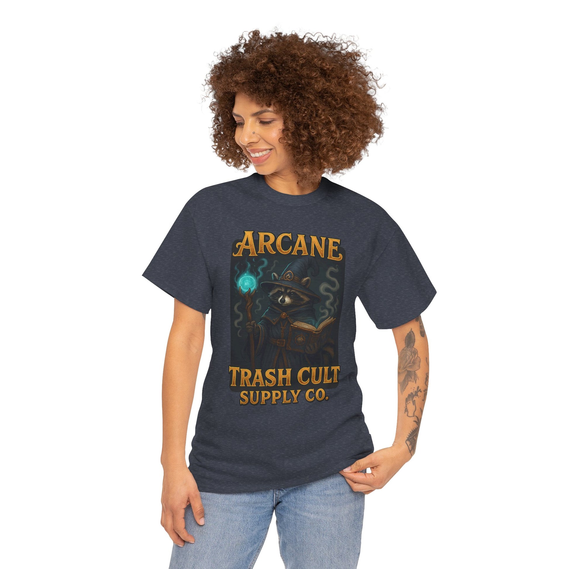 Arcane Trash Cult Unisex Heavy Cotton Tee, Cult Merchandise, Witchy Style, Halloween Tee, Casual Everyday Wear