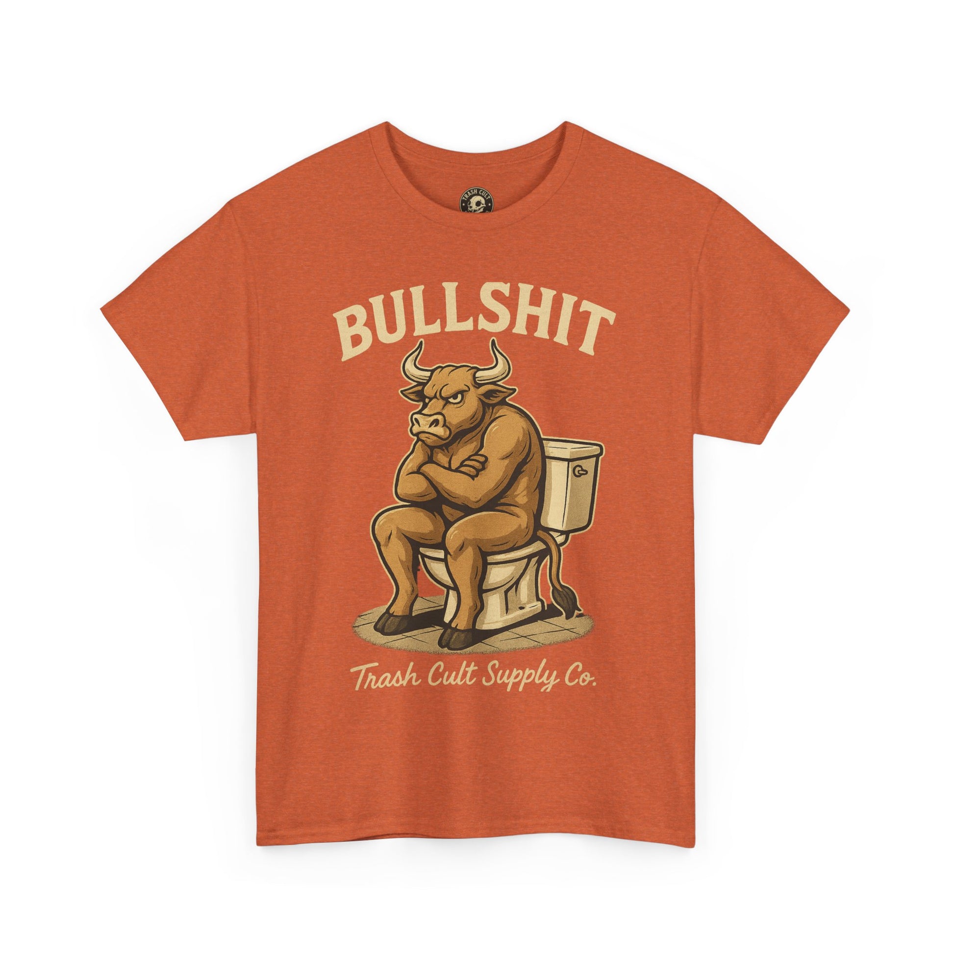 “BULLSHIT” Angry Bull Toilet Tee – Trash Cult Supply Co. | Gildan 5000 T-Shirt